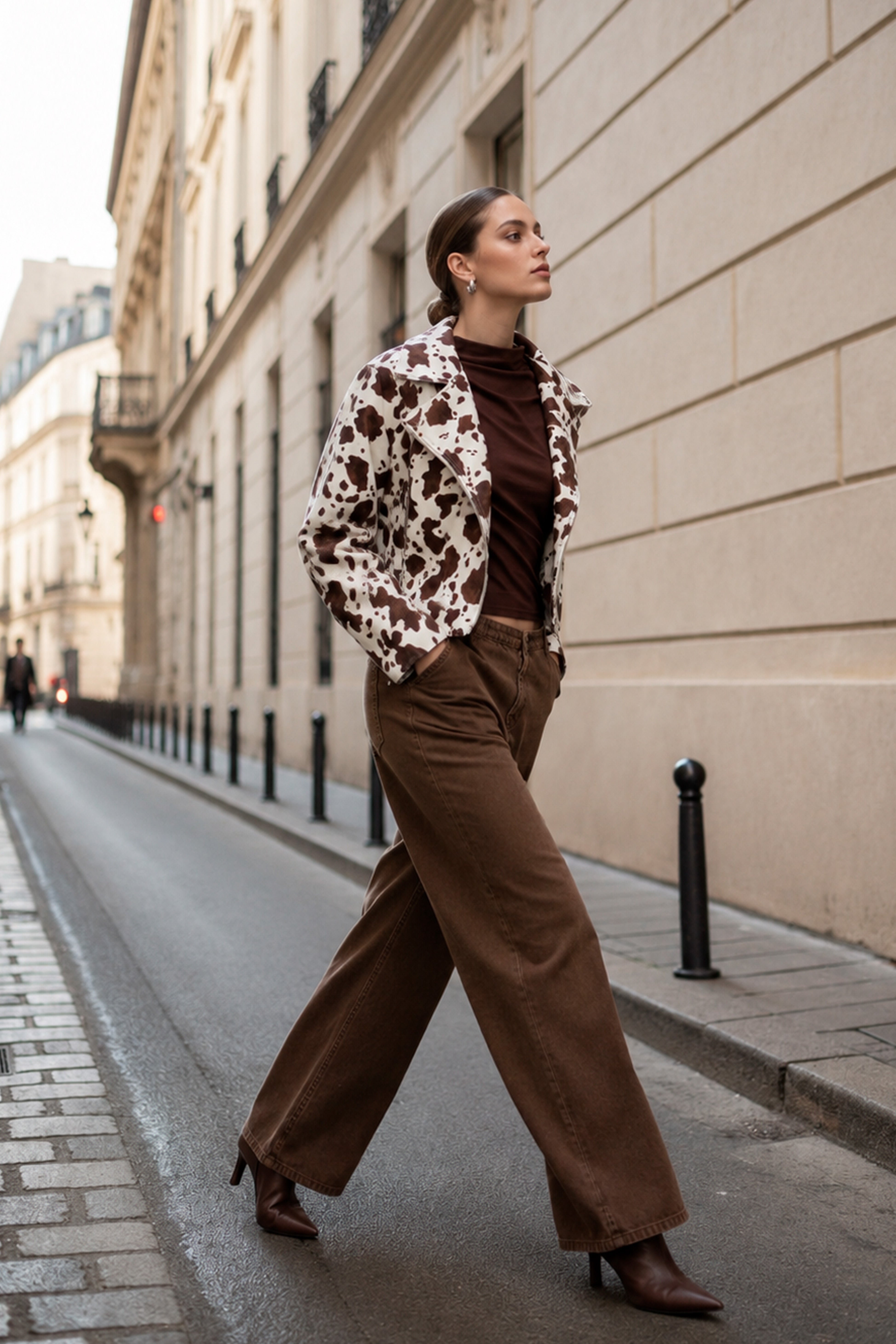 Cazadora Leather Cow - Print vaca