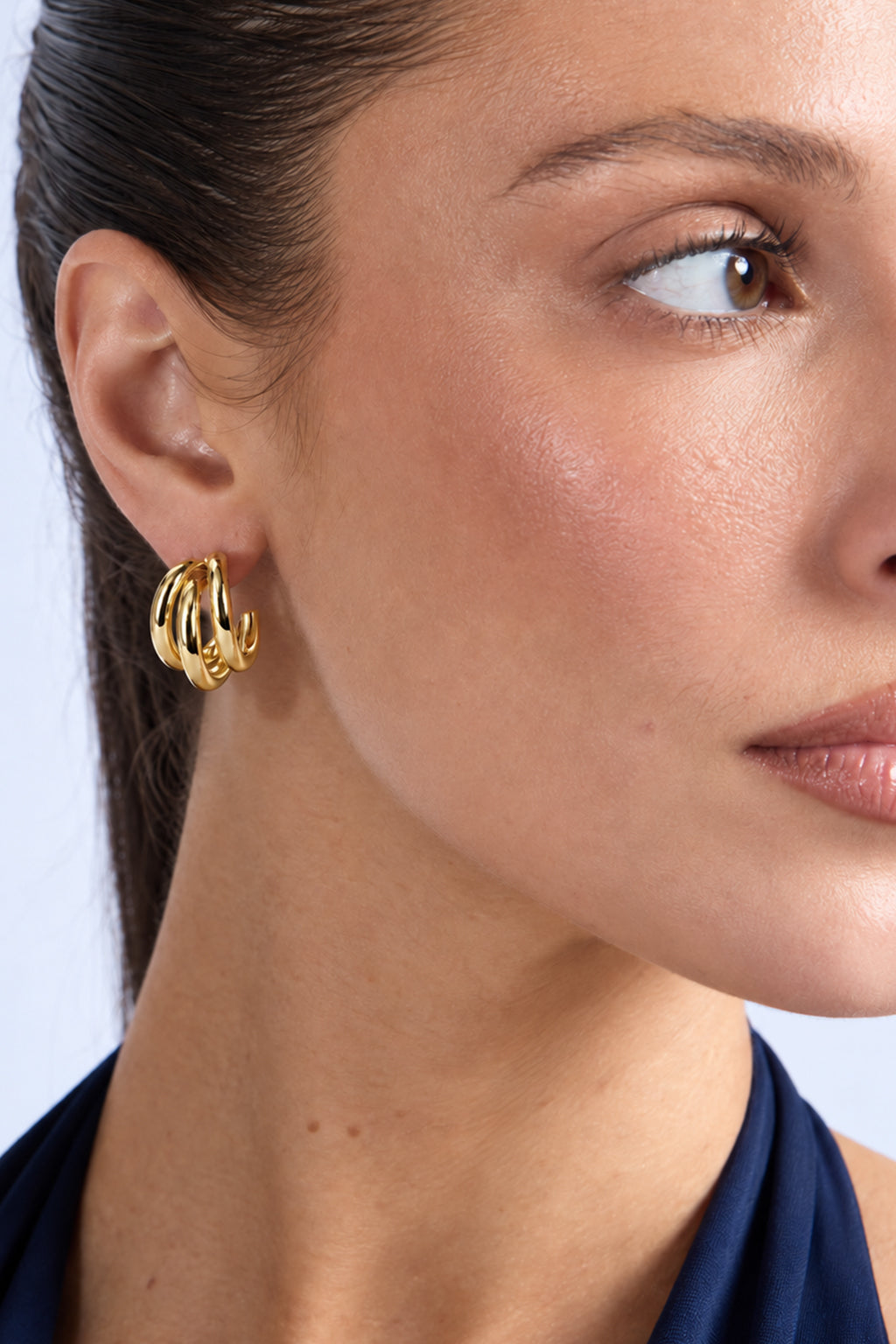 Aretes Doble Aro A - foto en modelo 2