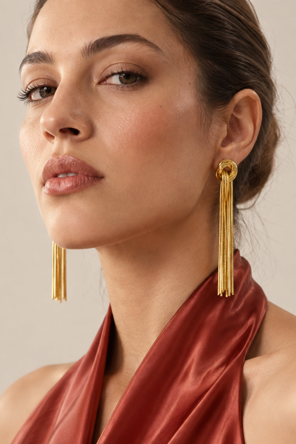 Aretes Flecos Cadena