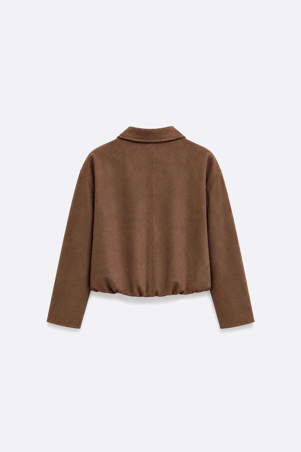 Chaqueta Cropped Solapa Amplia - Marrón
