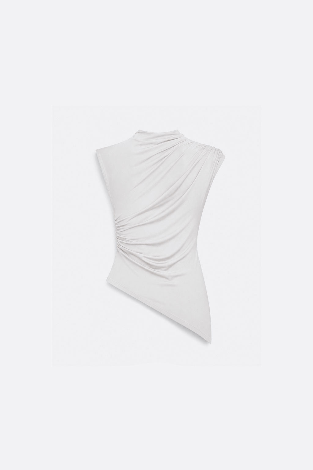 Top Drapeado Cuello Mock - Perla
