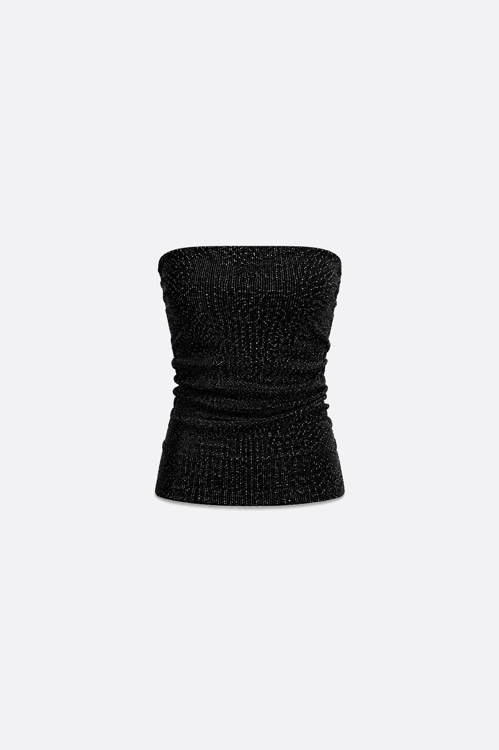 Top Strapless Brillo - Negro