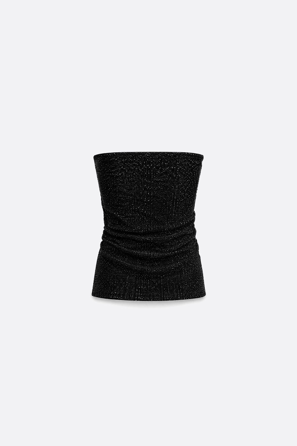 Top Strapless Brillo - Negro