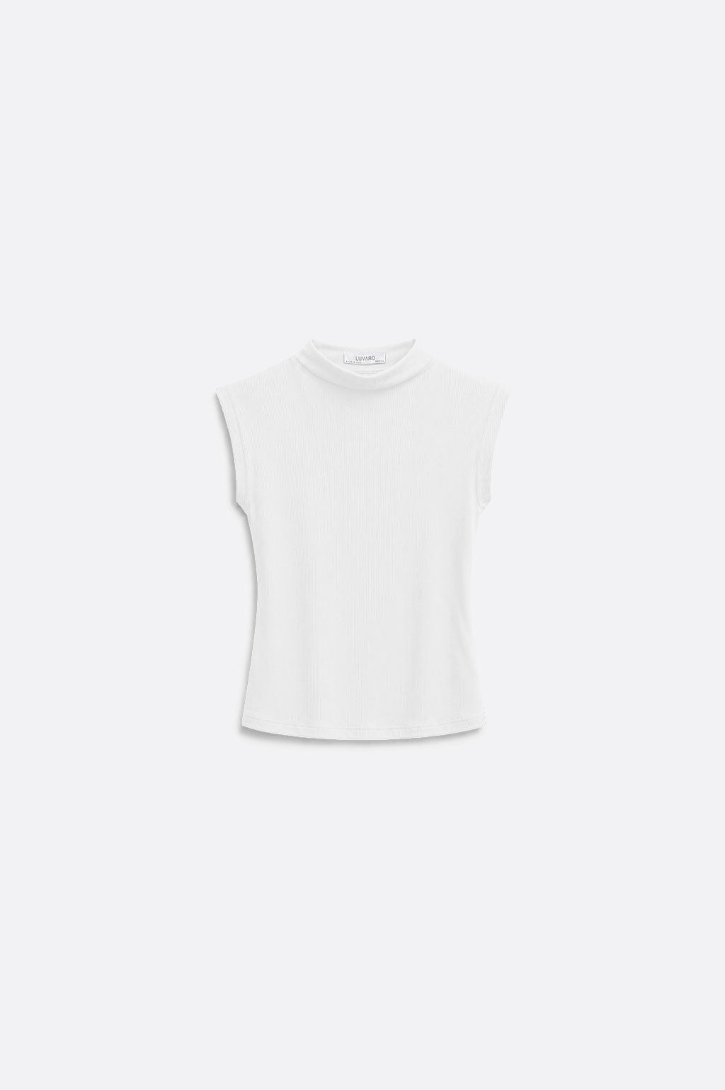 Top Cuello Alto Rib - Perla