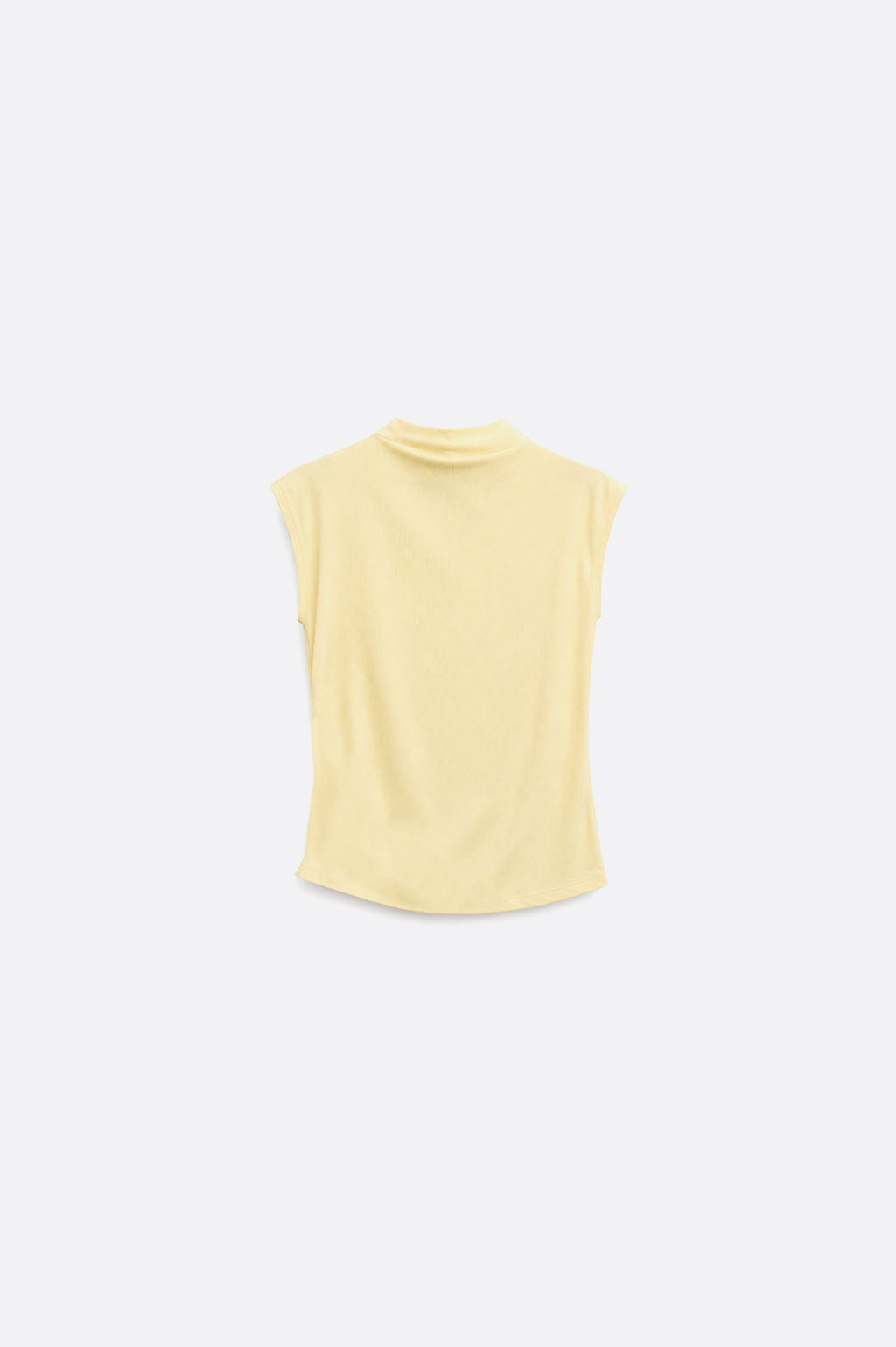 Top Cuello Alto Rib - Mantequilla