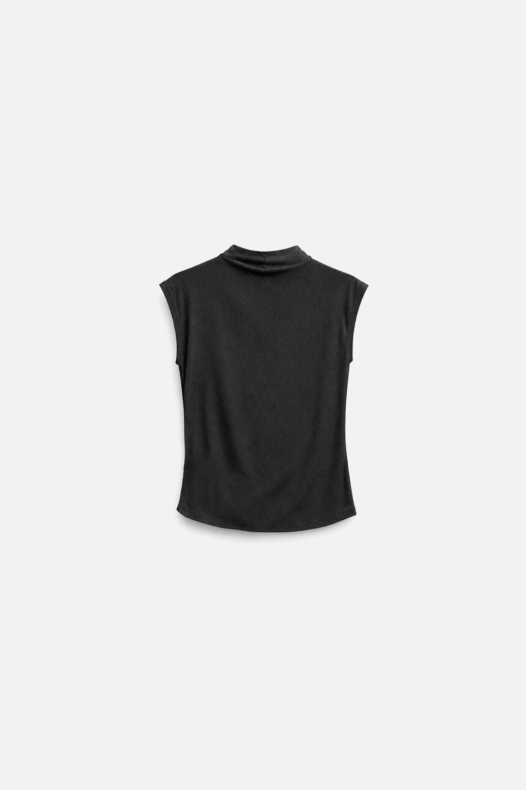 Top Cuello Alto Rib - Negro