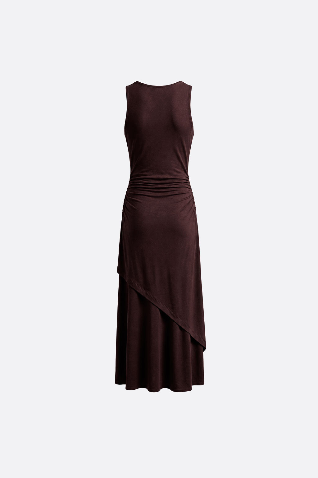 Vestido Midi Asimétrico - Marrón