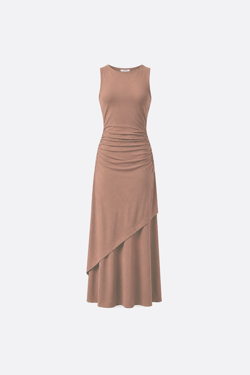 Vestido Midi Asimétrico - Topo