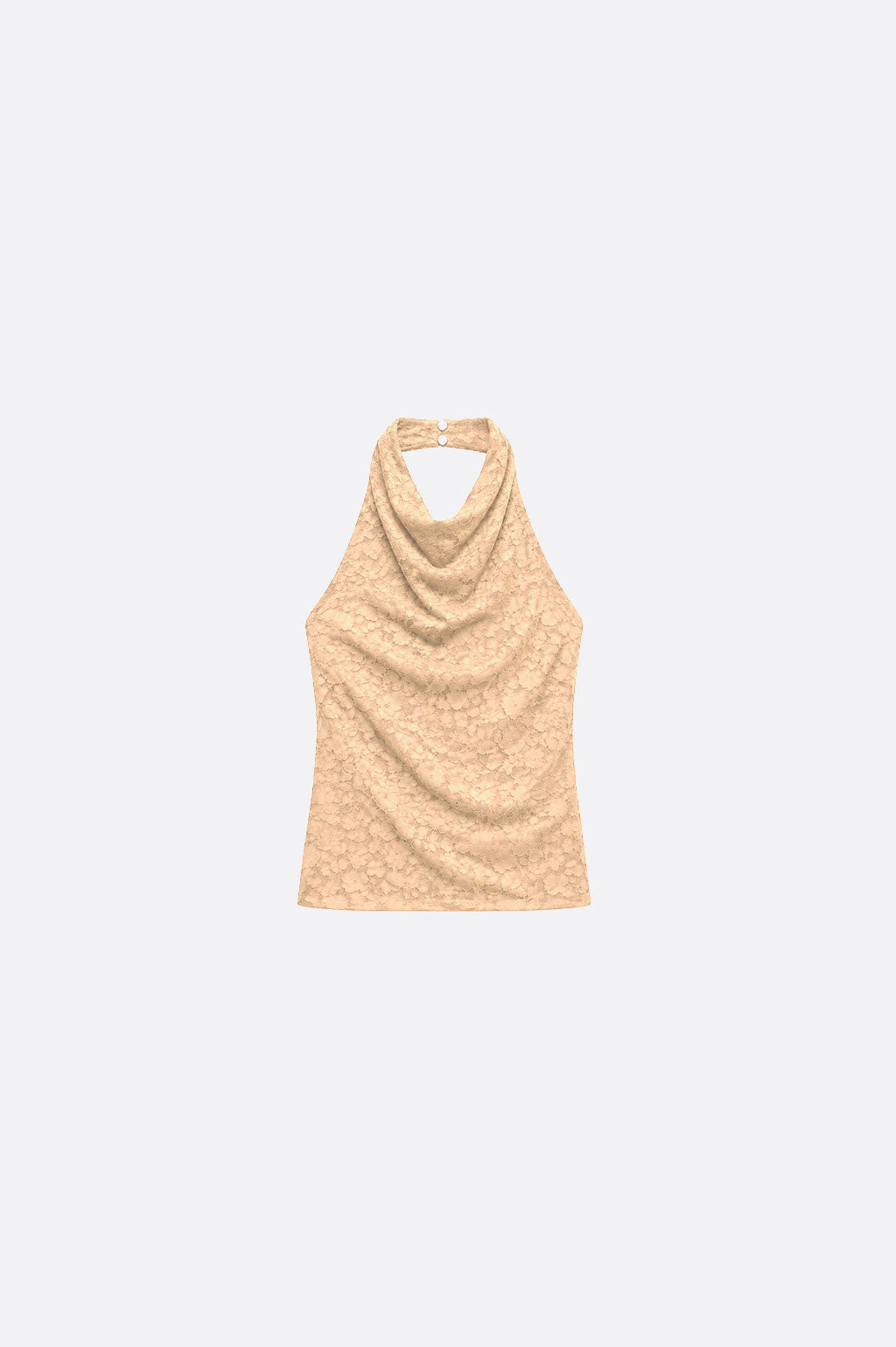 Top Halter Drapeado Textura - Beige