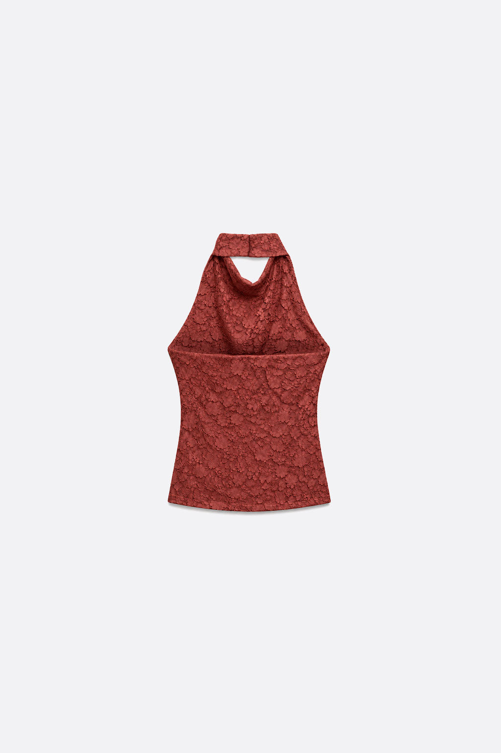 Top Halter Drapeado Textura - Terracota