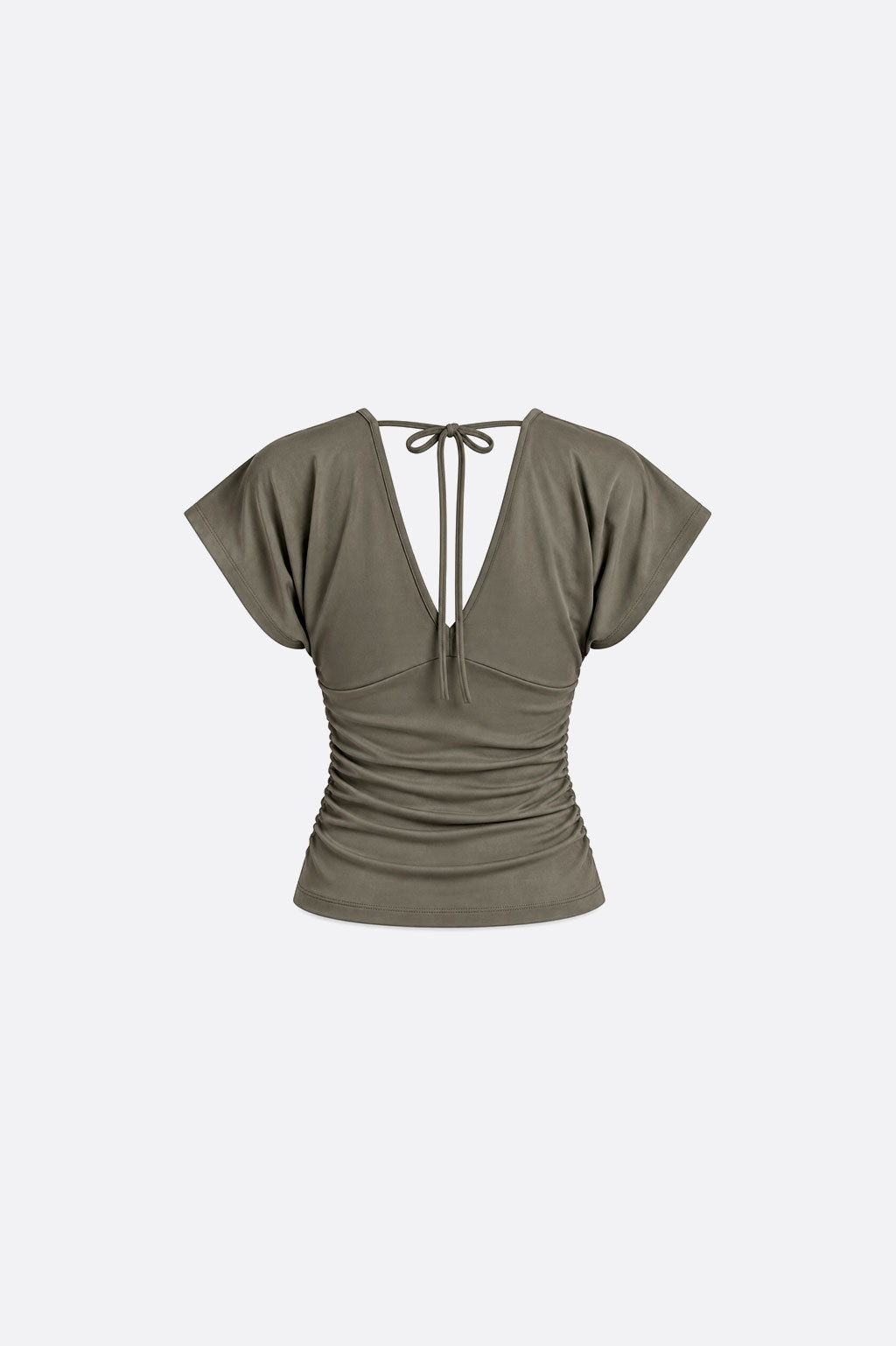 Top Drapeado Escote en V - Verde Musgo