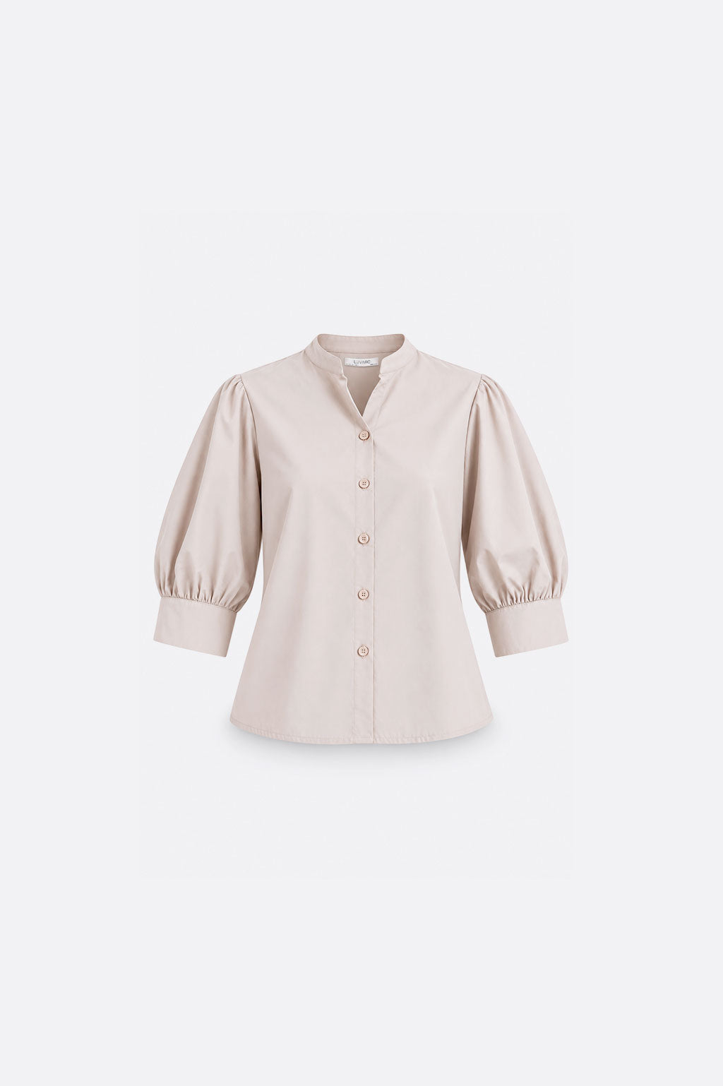 Blusa Manga Abullonada - Beige