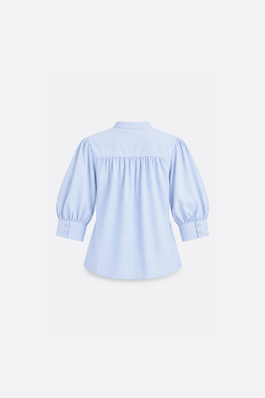 Blusa Manga Abullonada - Celeste