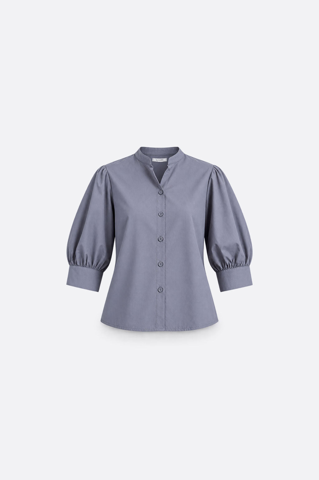 Blusa Manga Abullonada - Plomo