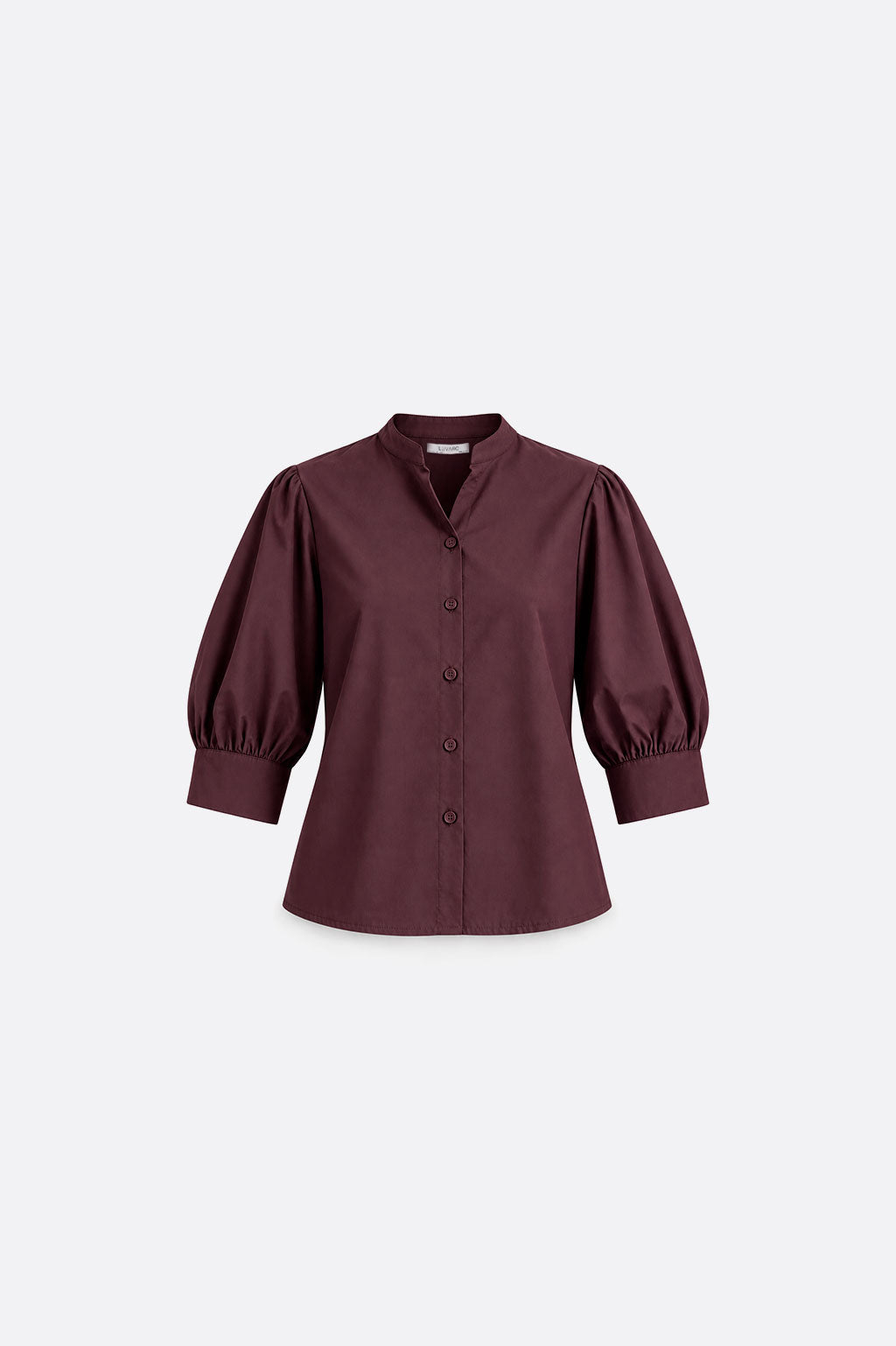 Blusa Manga Abullonada - Marrón