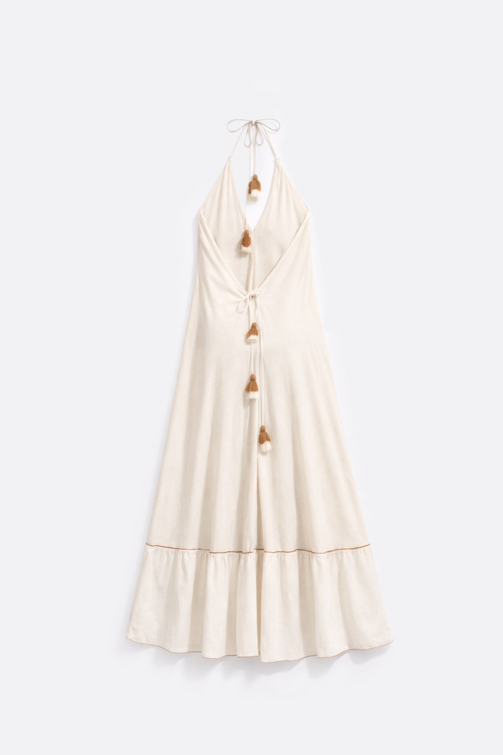 Vestido Largo Handmade - Blanco con Marrón