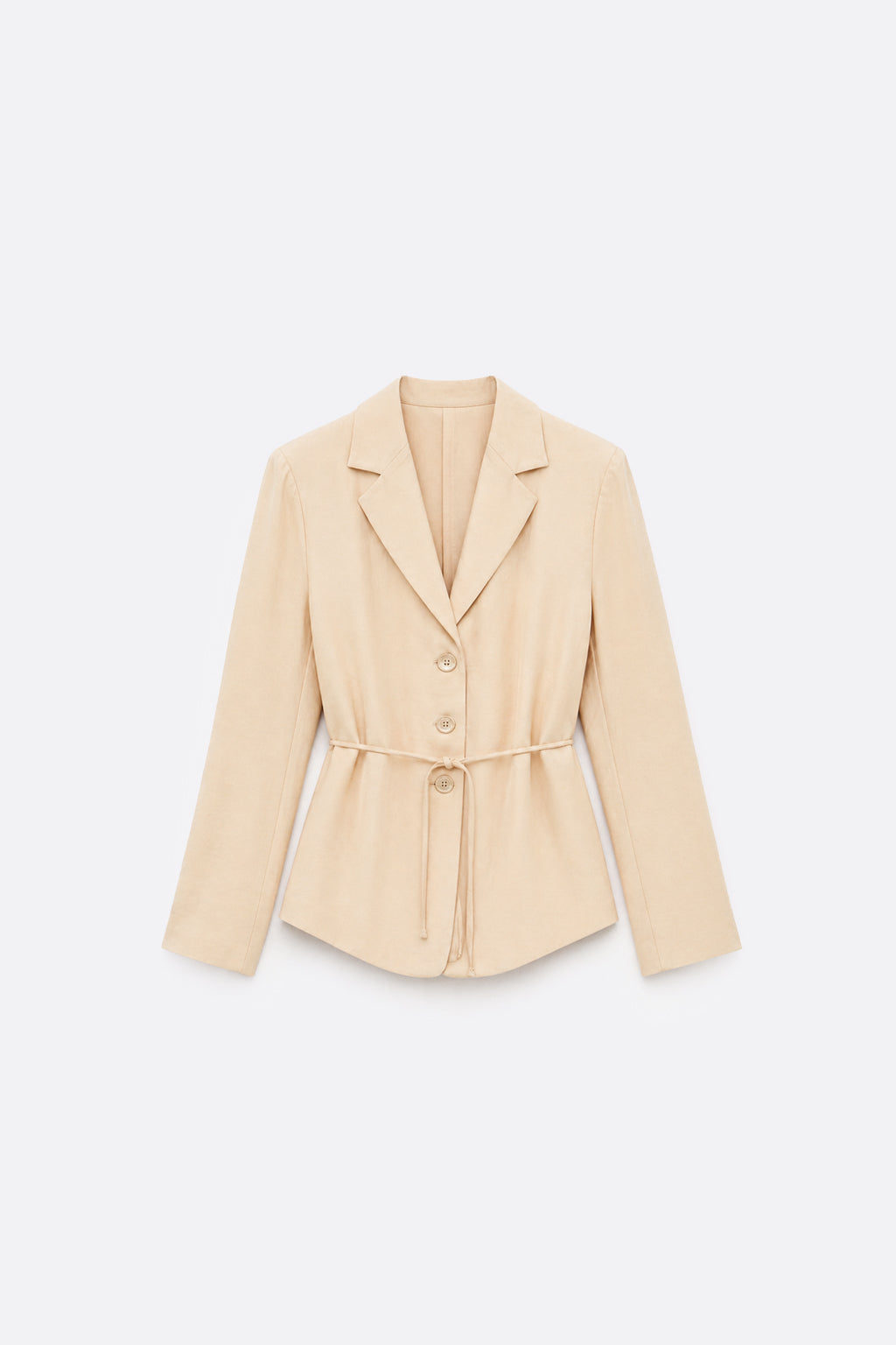 Blazer Fluido Cinturón - Arena
