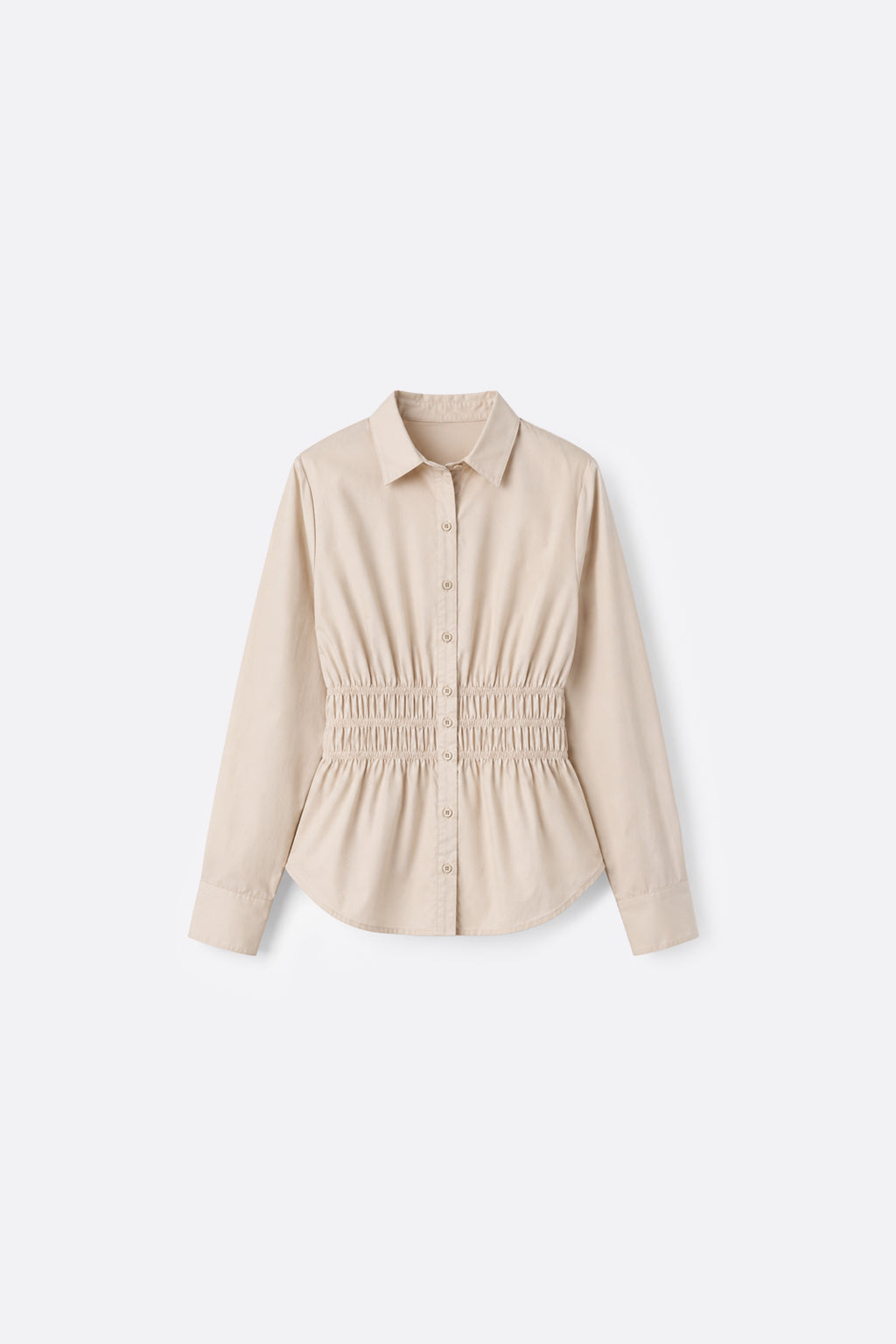 Blusa Clásica Cinturón - Beige