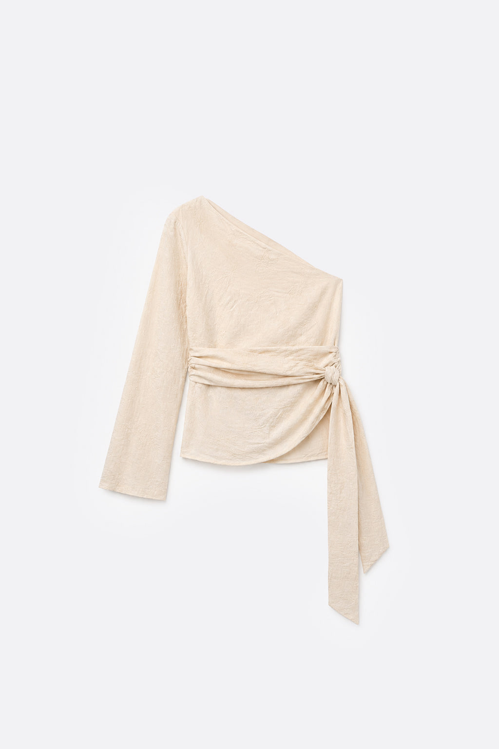 Blusa Asimétrica con Cinturón - Sand