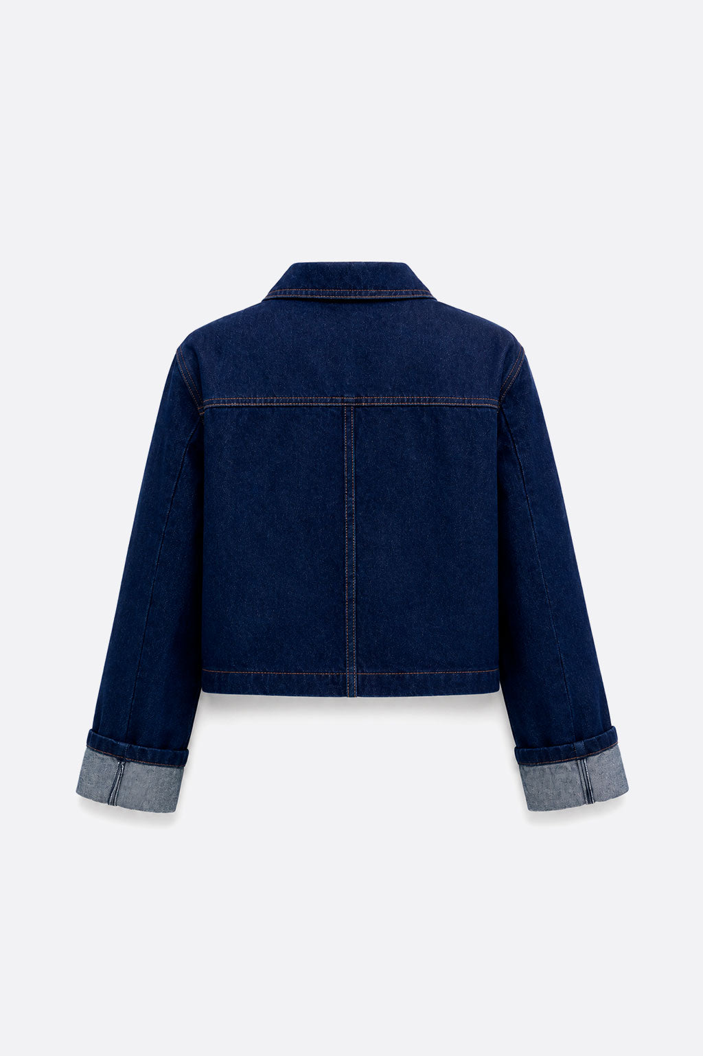 Casaca Denim Manga Doblada - Azul Índigo