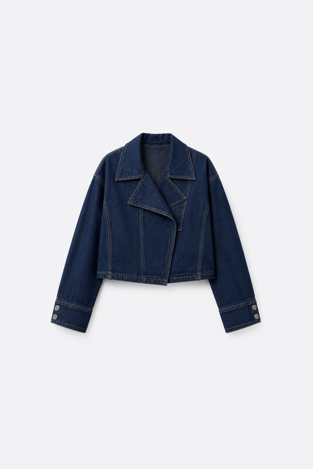 Casaca Denim Cuello Estructurado - Azul Índigo