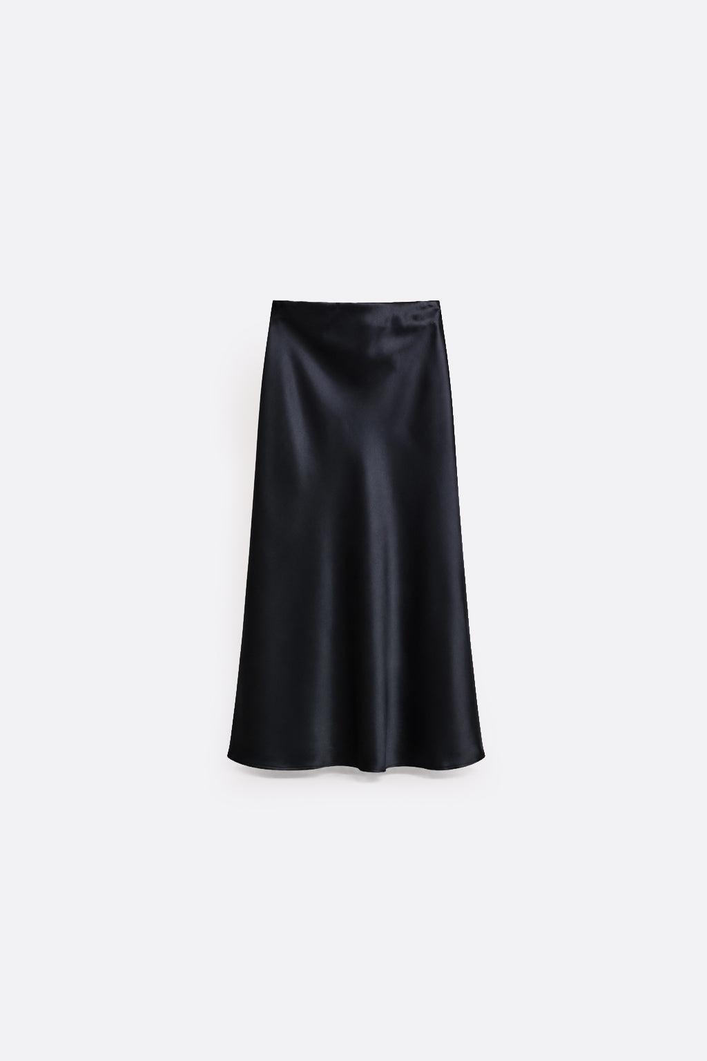 Falda Midi Satinada - Negro