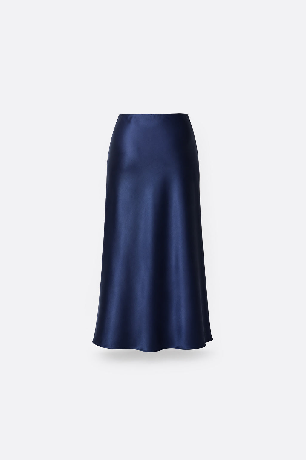 Falda Midi Satinada - Azul