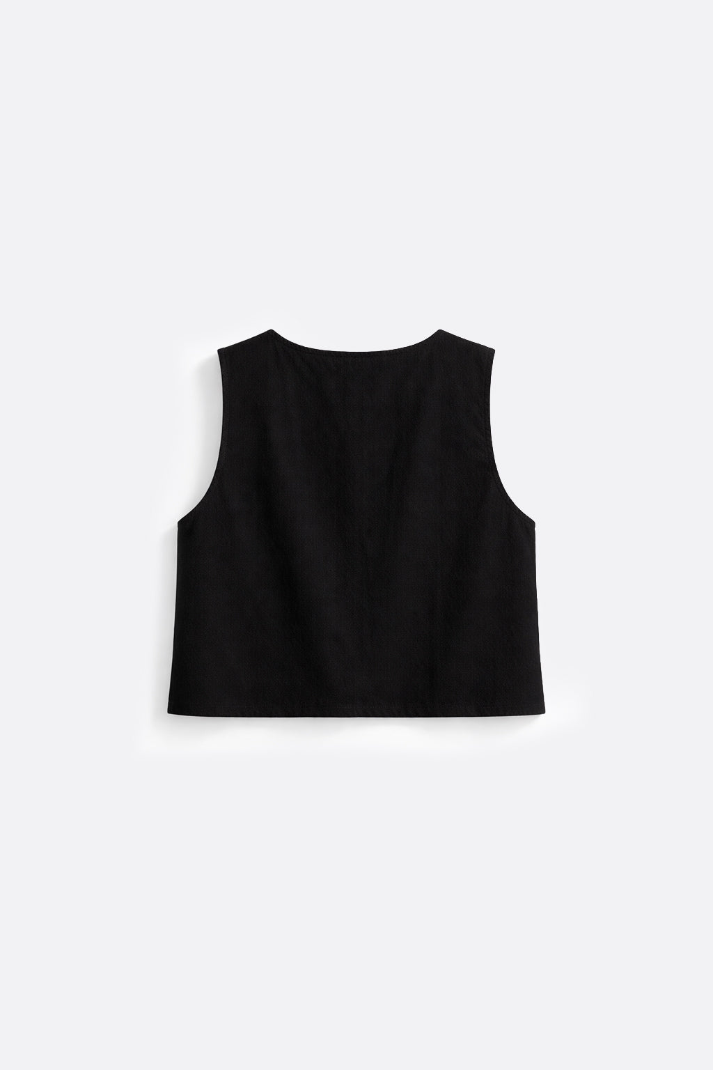 Chaleco Lino Bordado - Negro