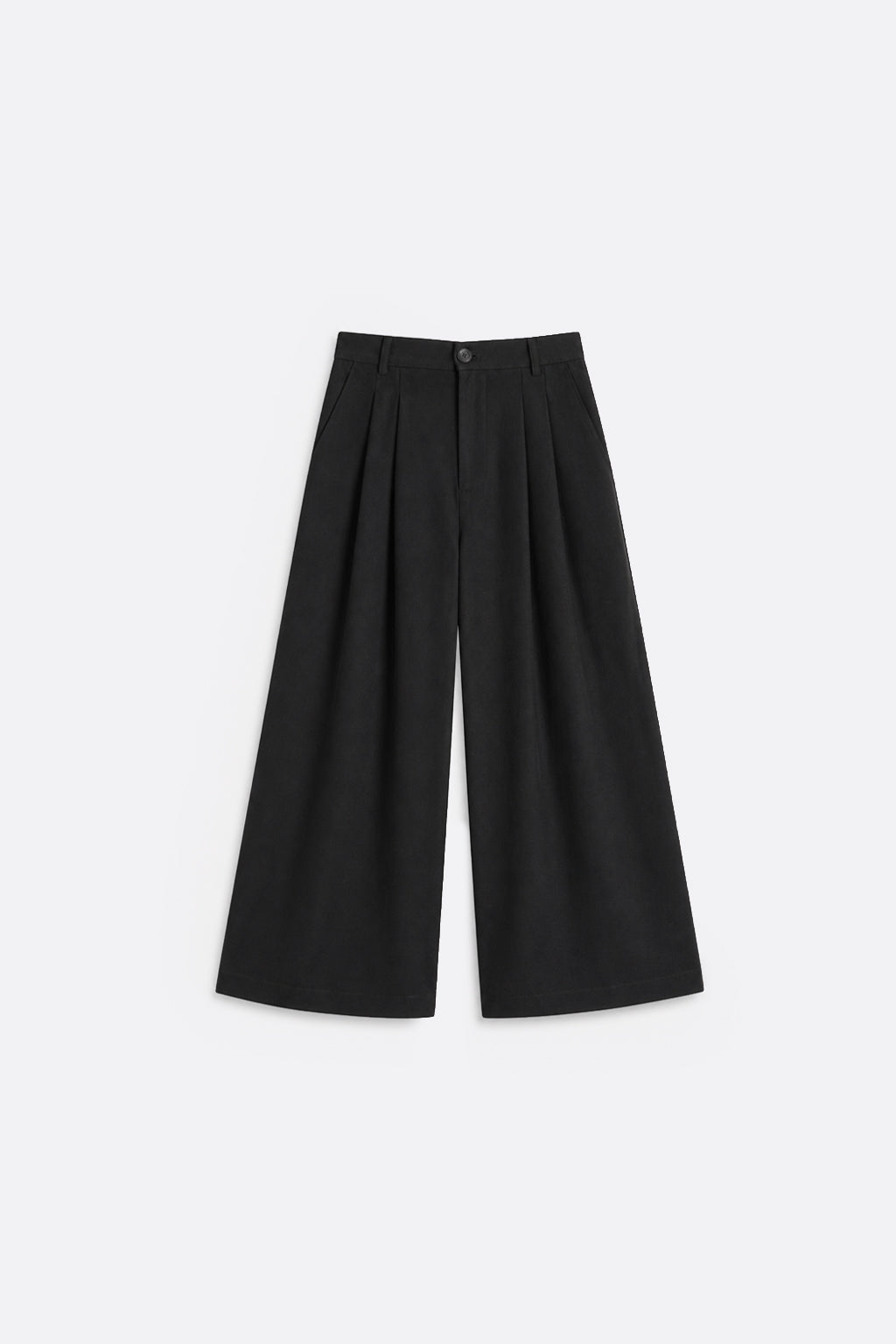 Pantalón Culotte con Pliegues - Negro