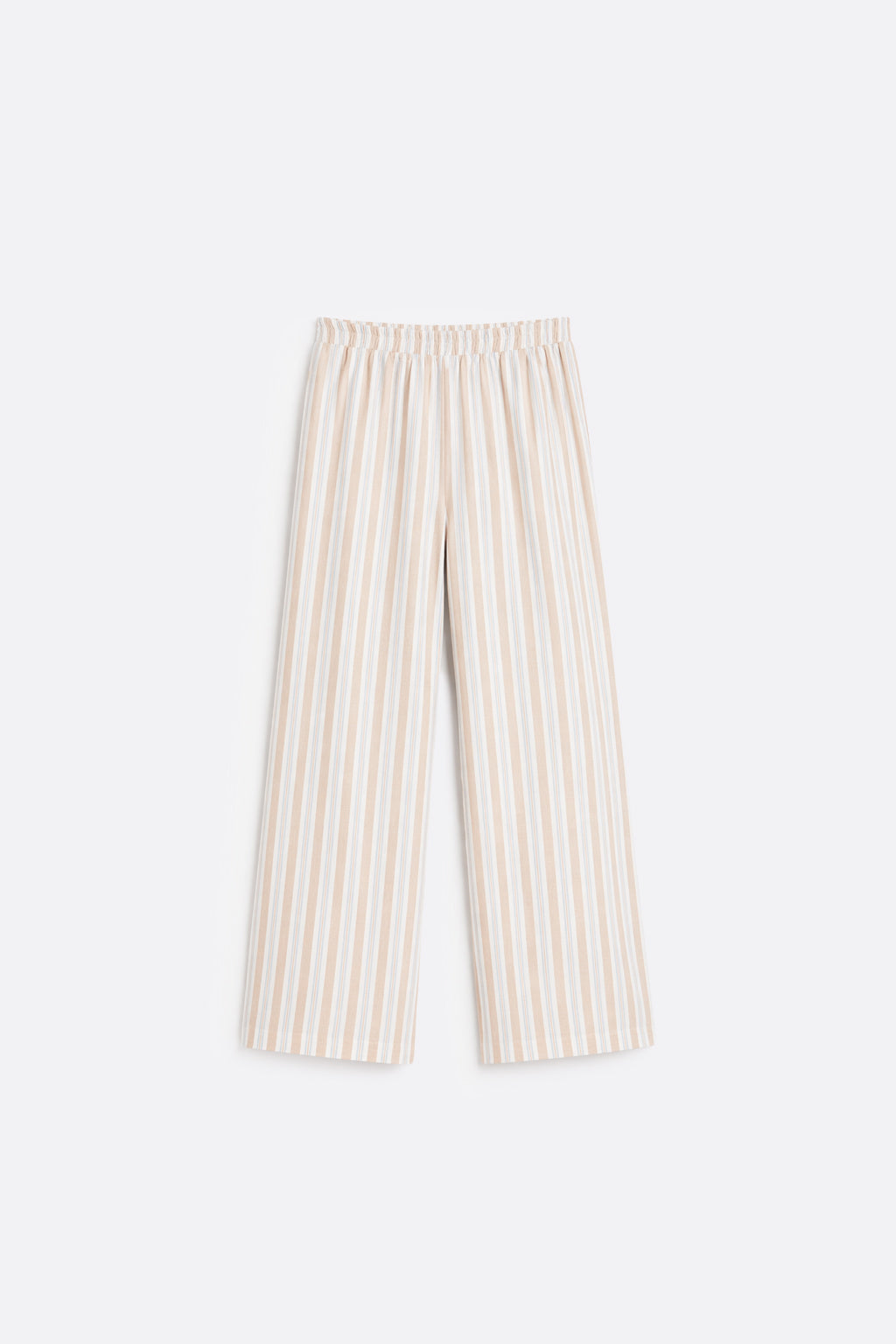 Pantalón Fluido Listado - Beige