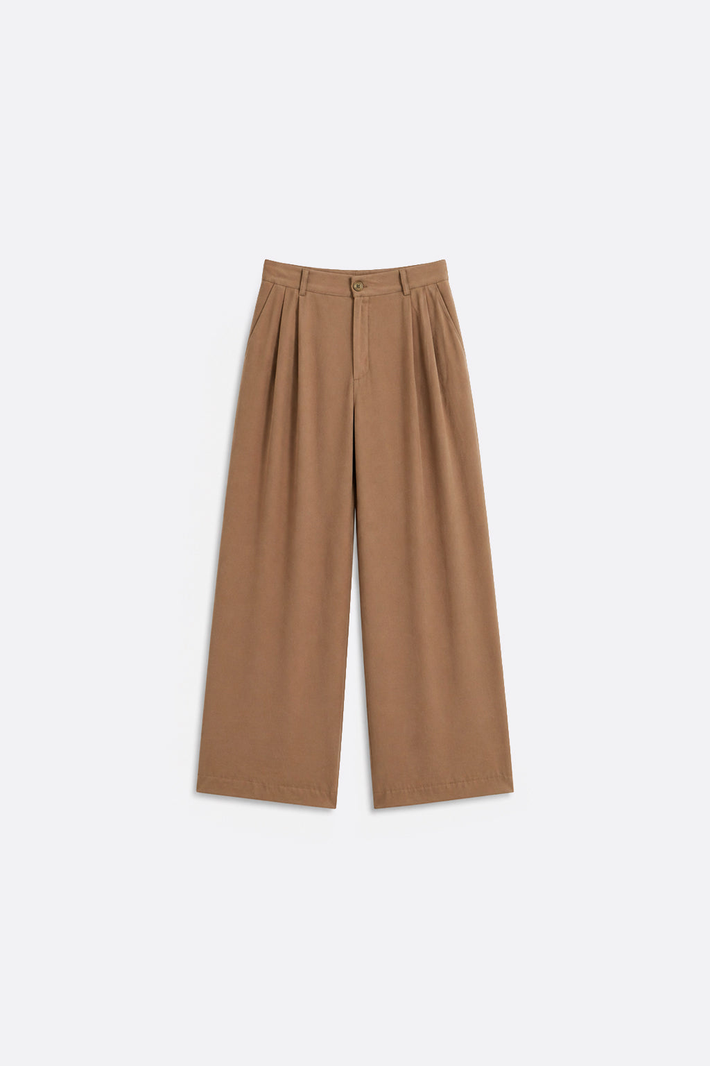 Pantalón Fluido Pliegue - Kakhi