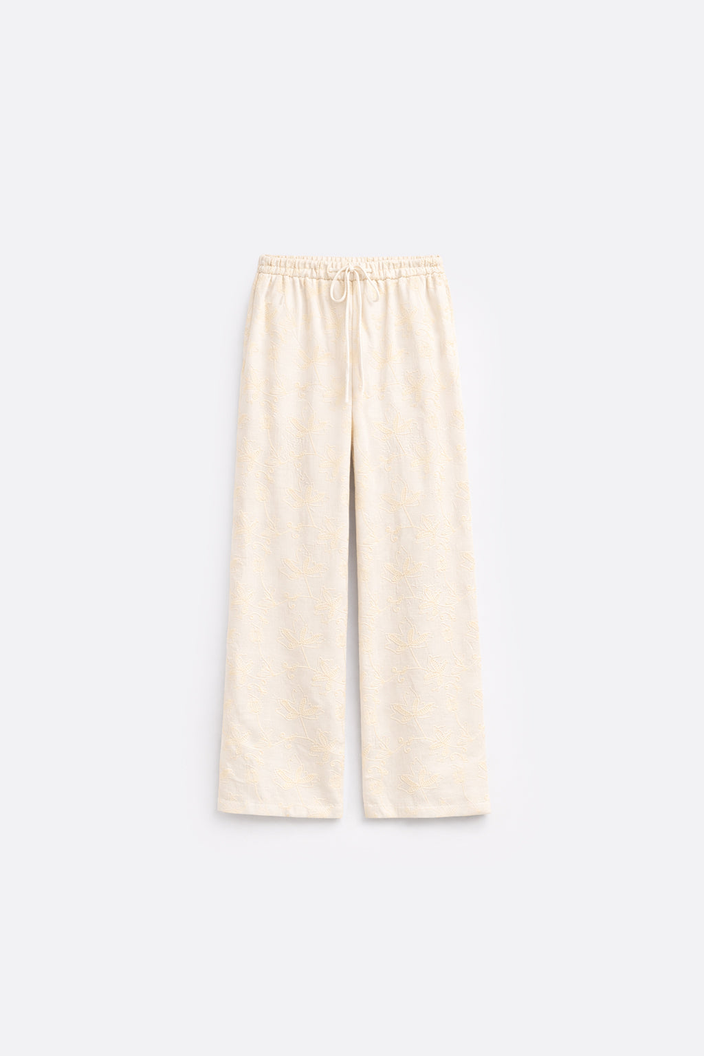 Pantalón Bordado Textura - Perla