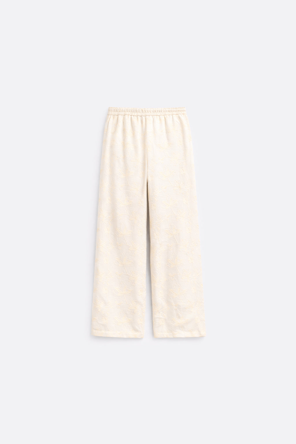 Pantalón Bordado Textura - Perla