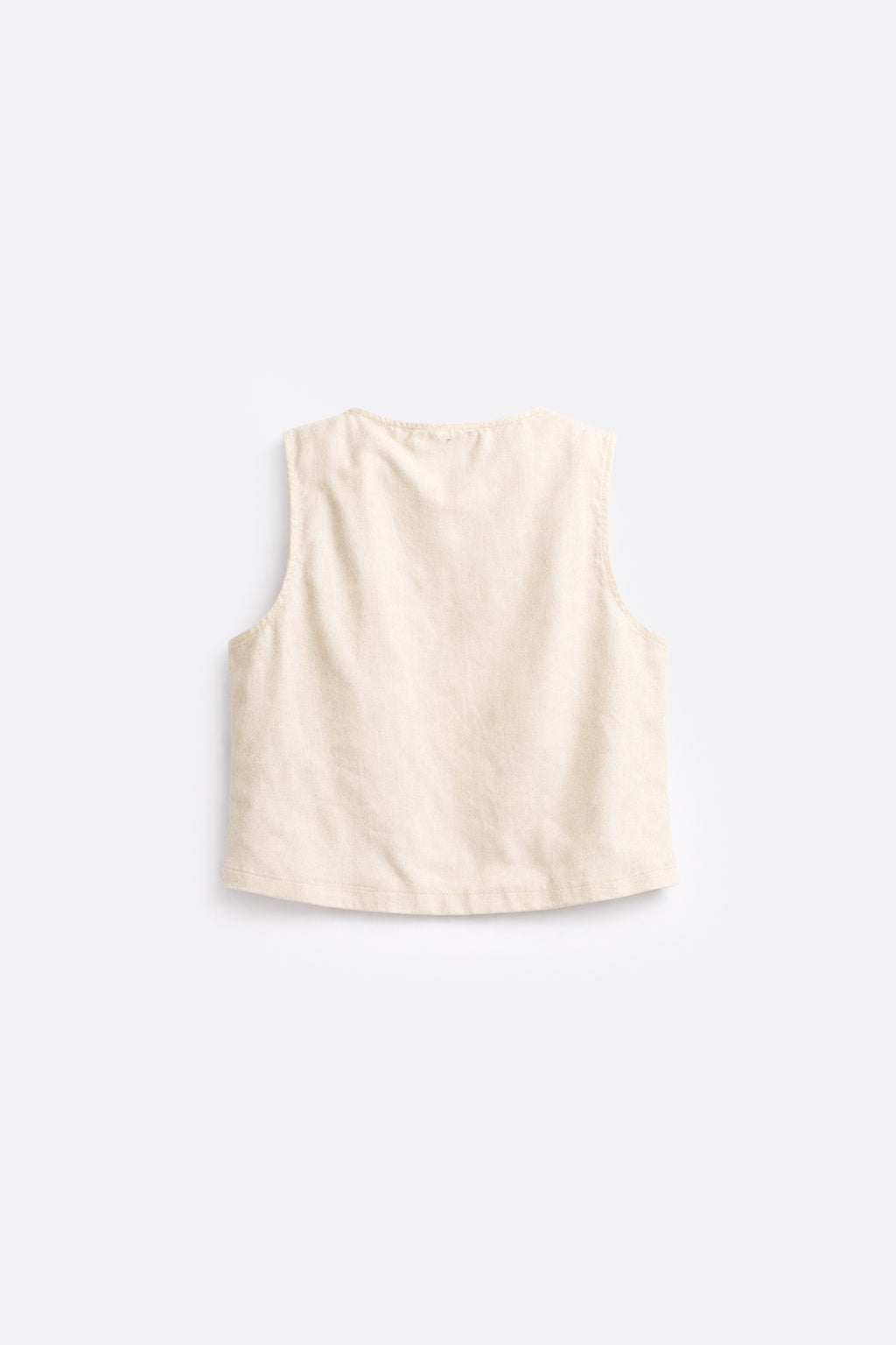 Chaleco Bordado Hojas - Beige con Negro