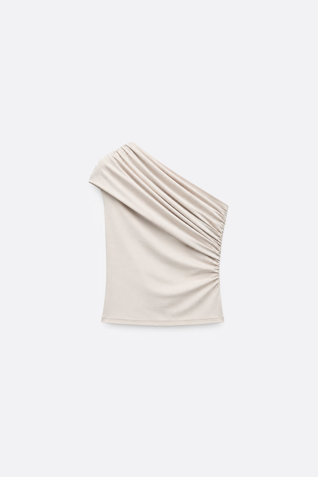 Top Cruzado Manga Asimétrica - Beige