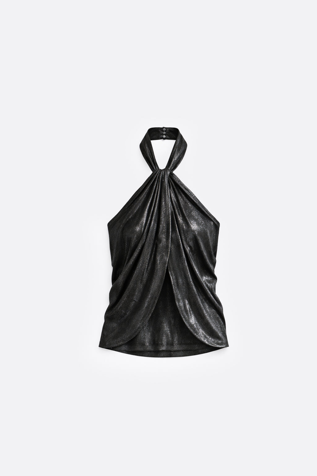 Top Cuello Cruzado Fular - Plateado