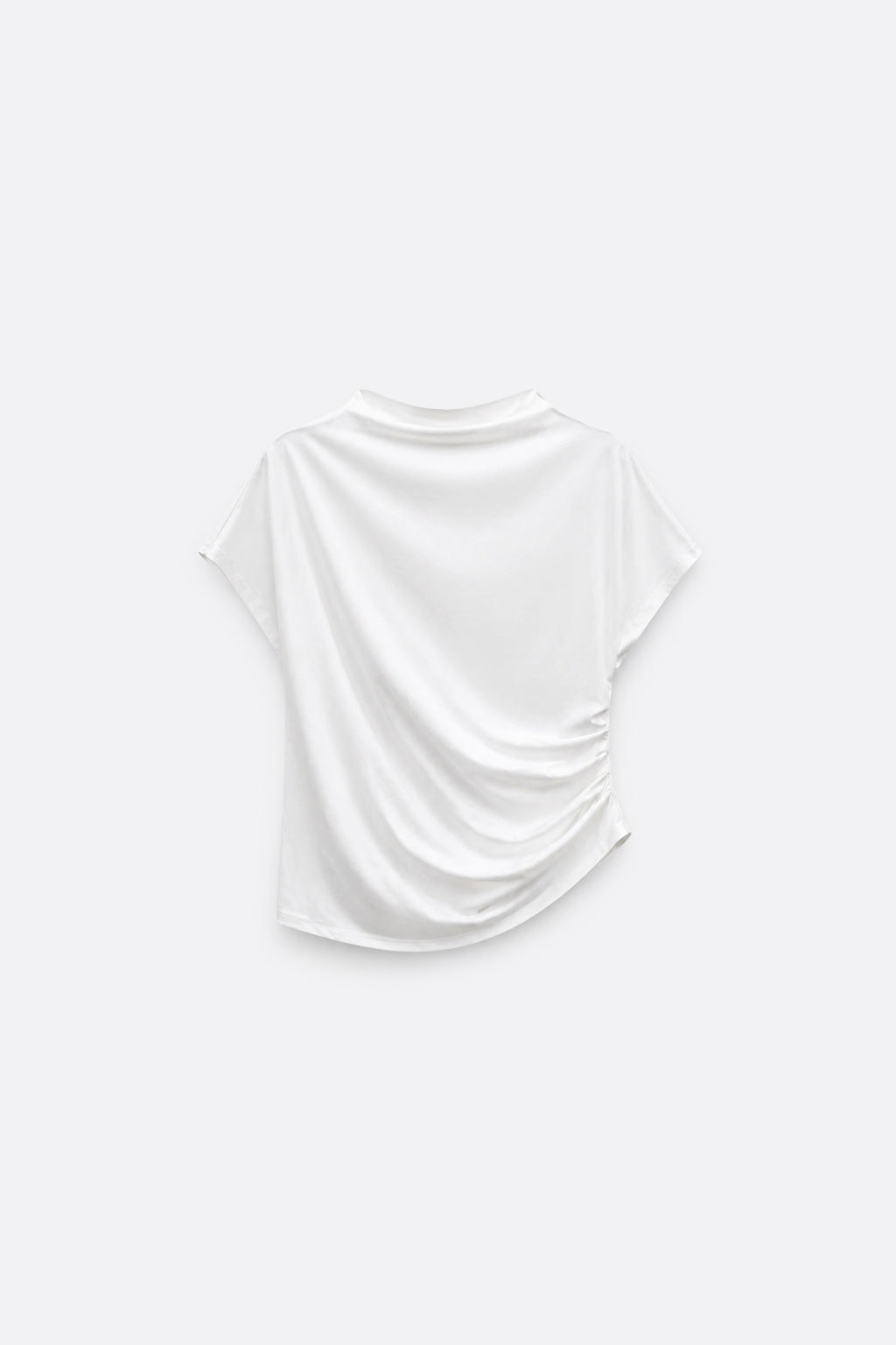 Top Drapeado Cuello Medio - Hueso