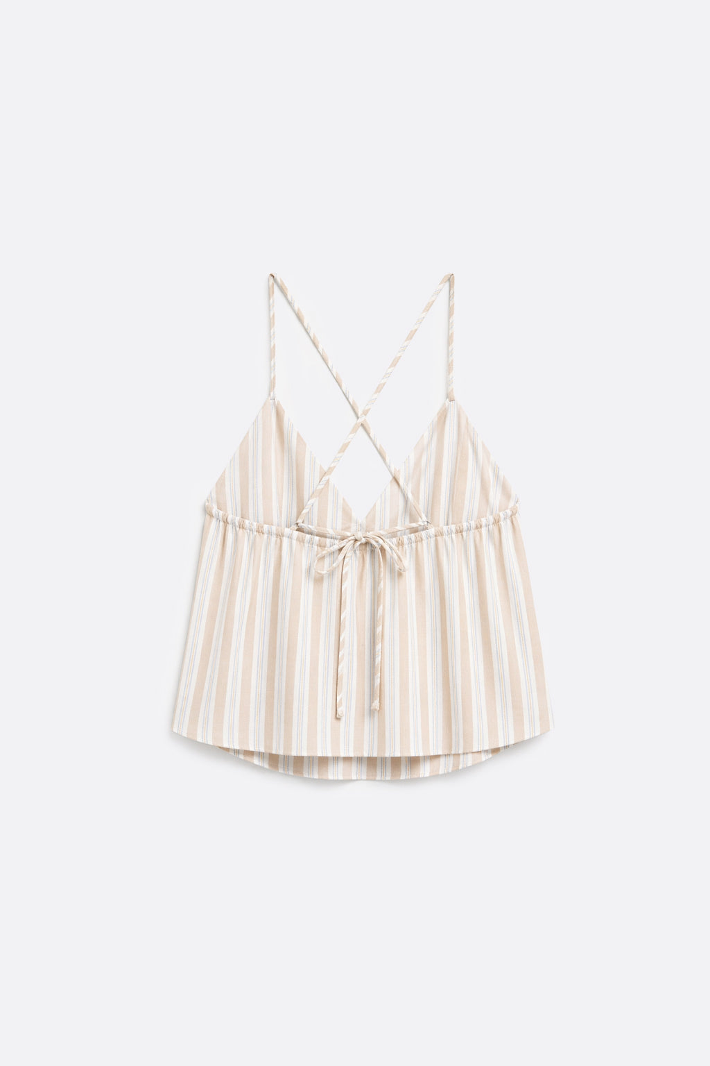 Top Escote Profundo Volantes - Beige