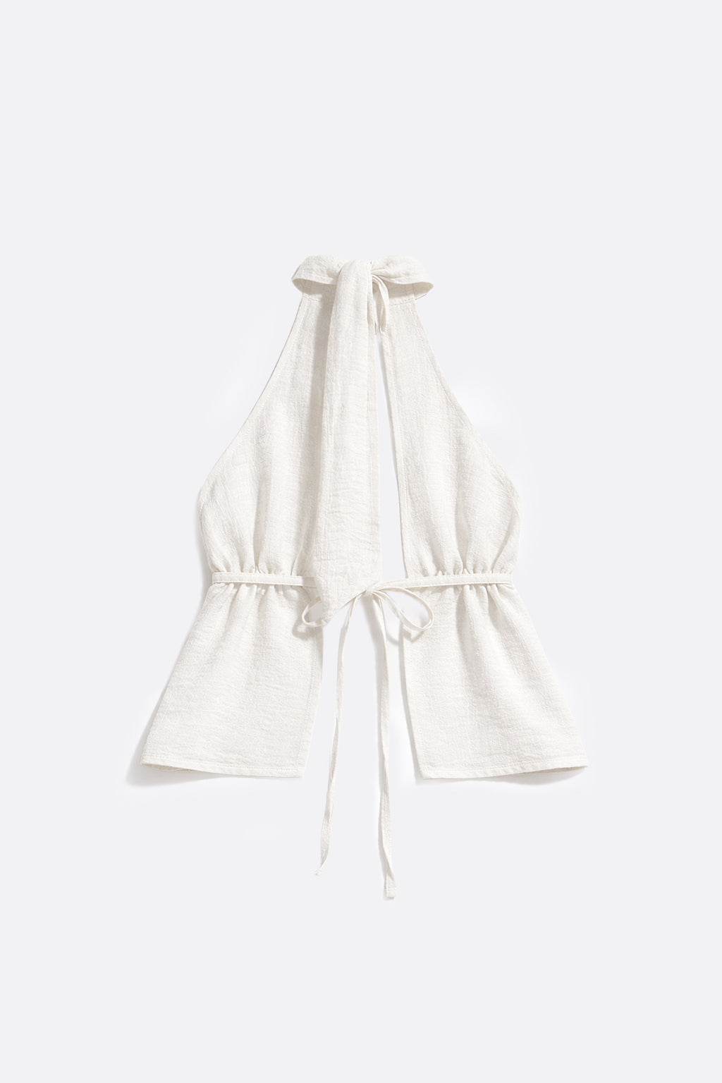 Top Textura Cuello Halter - Perla