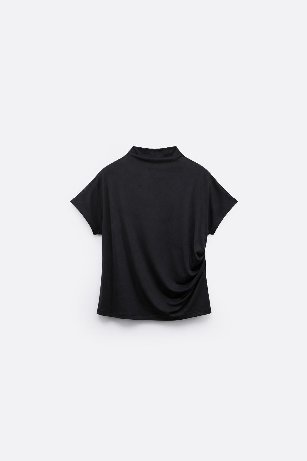Top Drapeado Cuello Medio - Negro