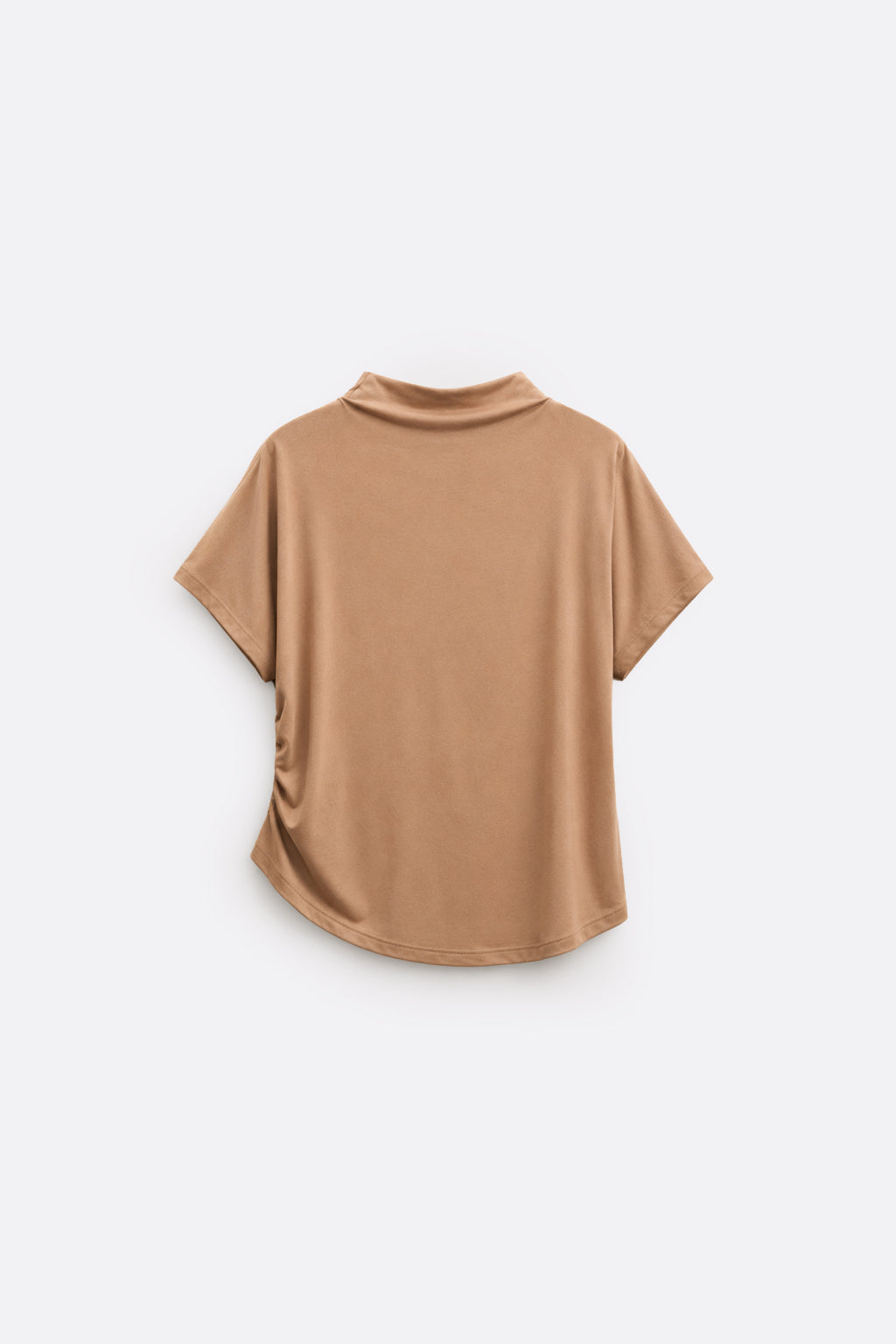 Top Drapeado Cuello Medio - Topo