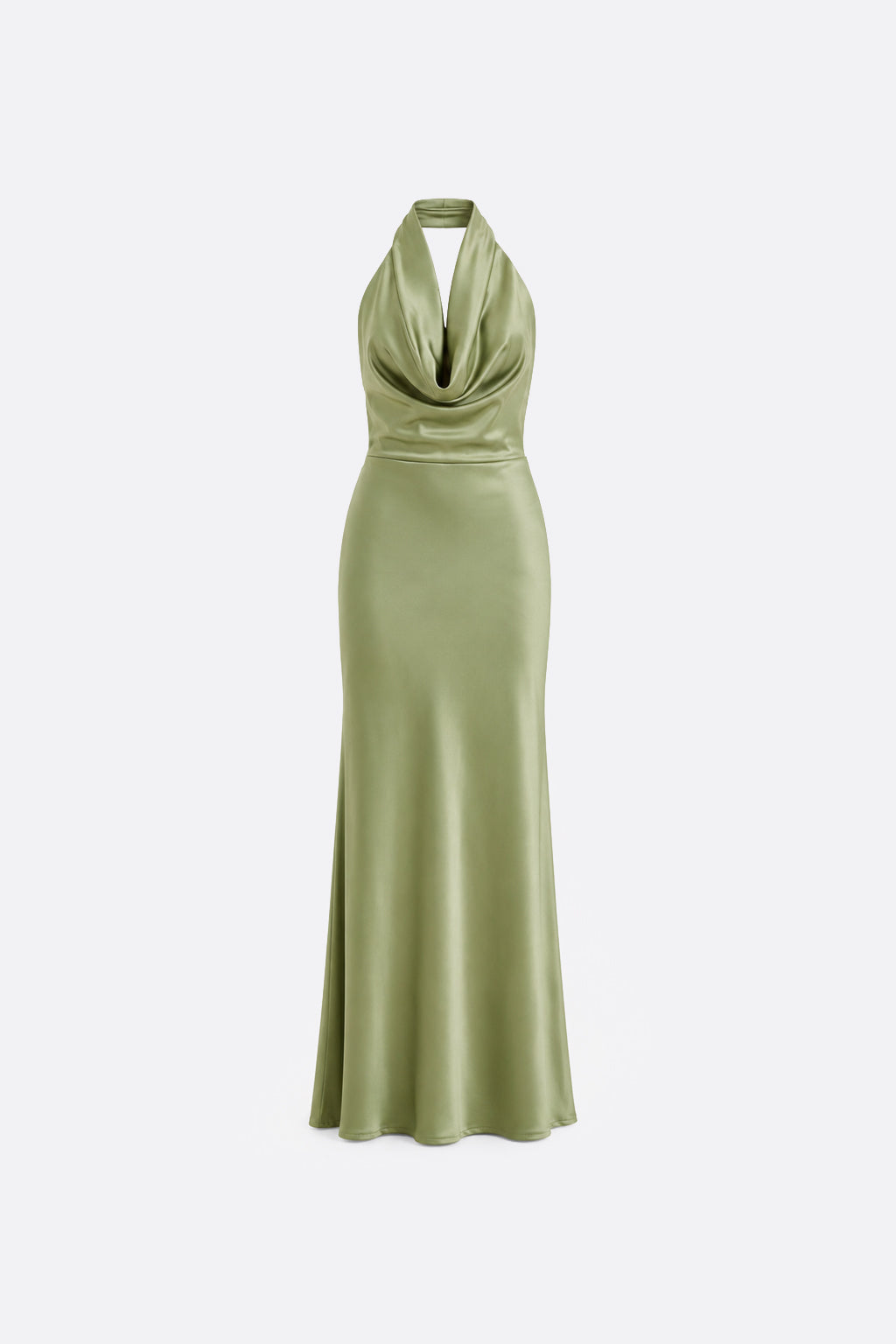 Vestido Halter Satinado - Verde