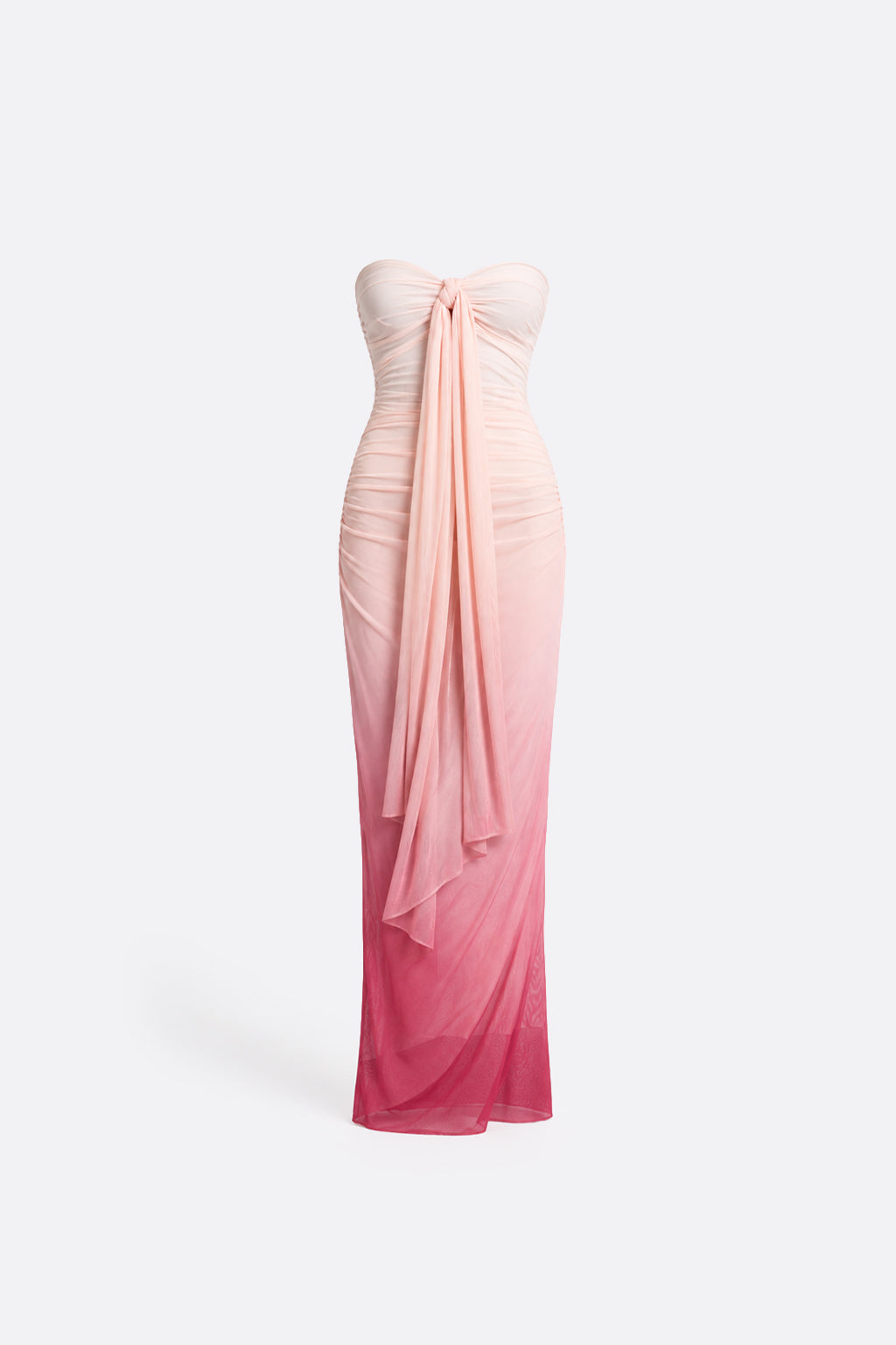 Vestido Mesh Strapless - Rosado