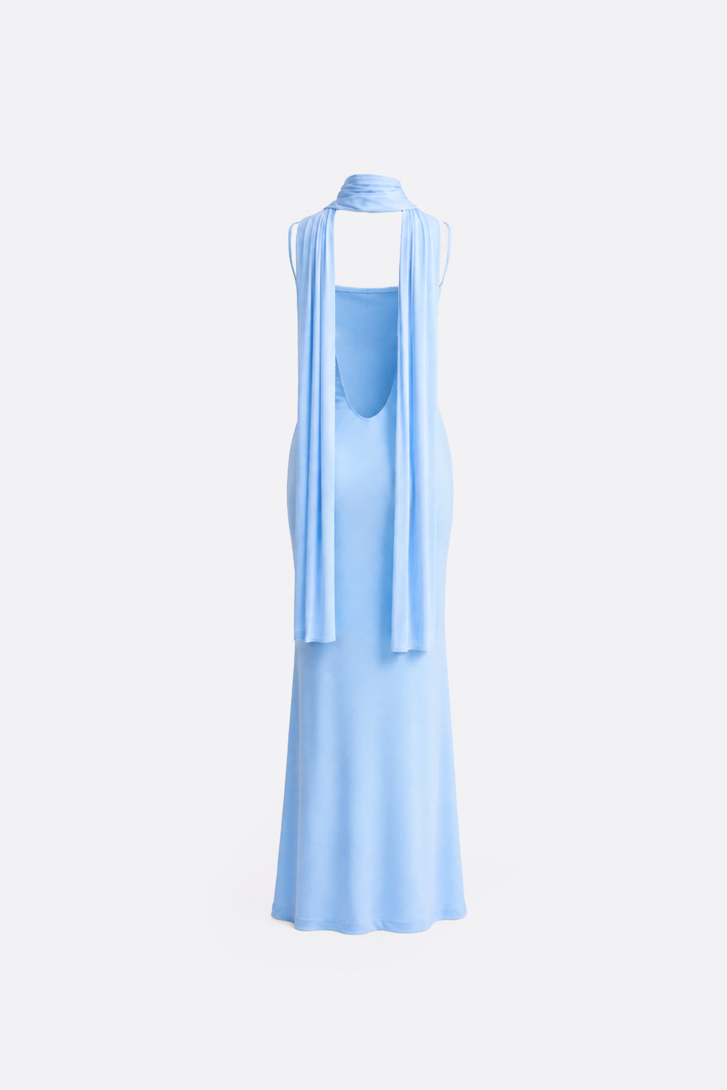 Vestido Tiras con Fular - Celeste