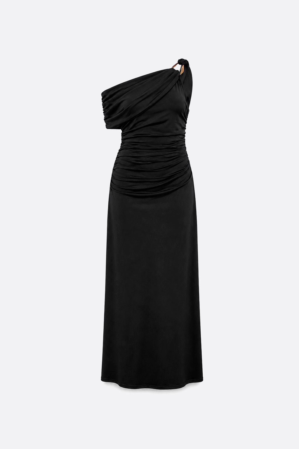 Vestido One Shoulder Drapeado - Negro