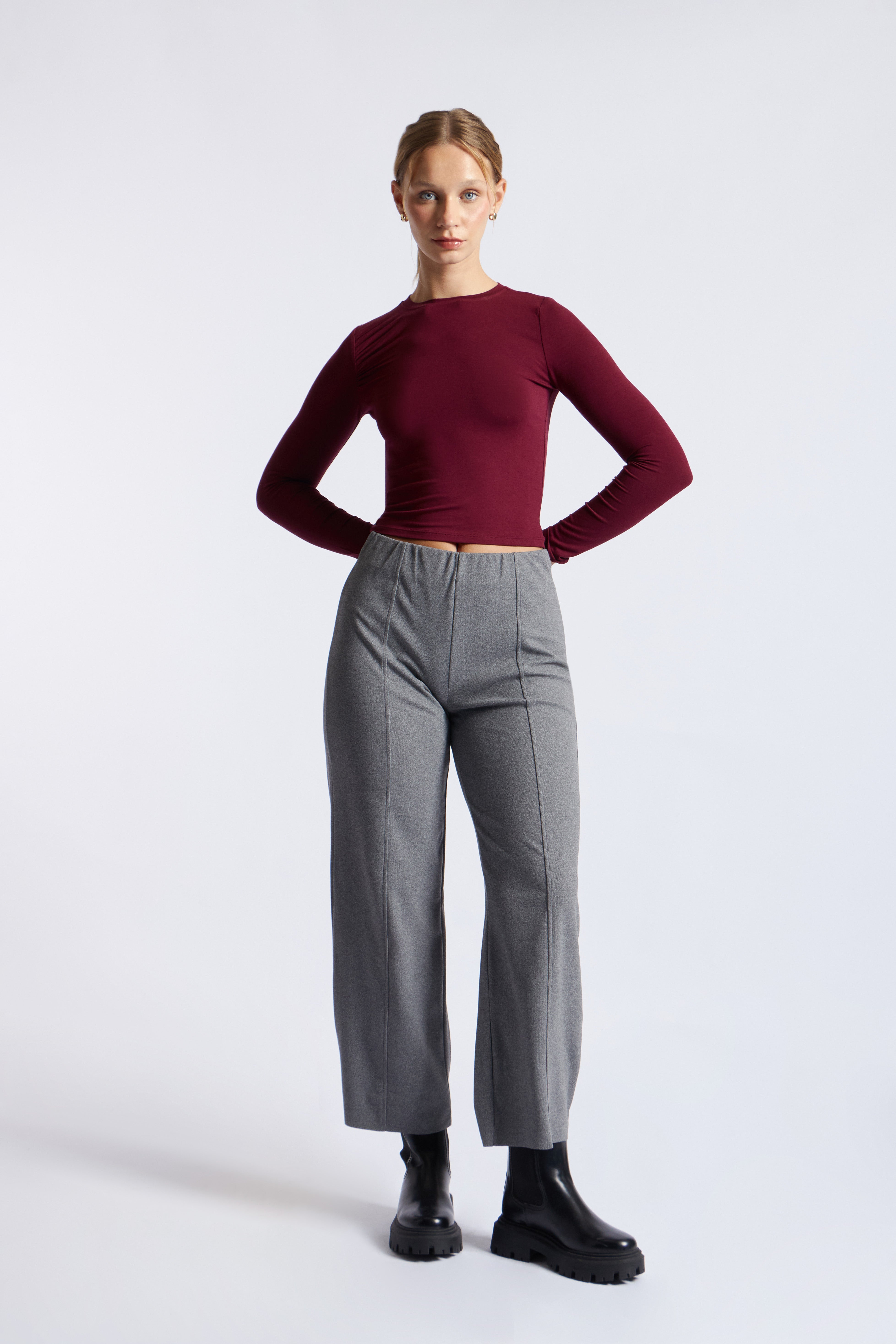 Top Básico Fruncido - Borgoña