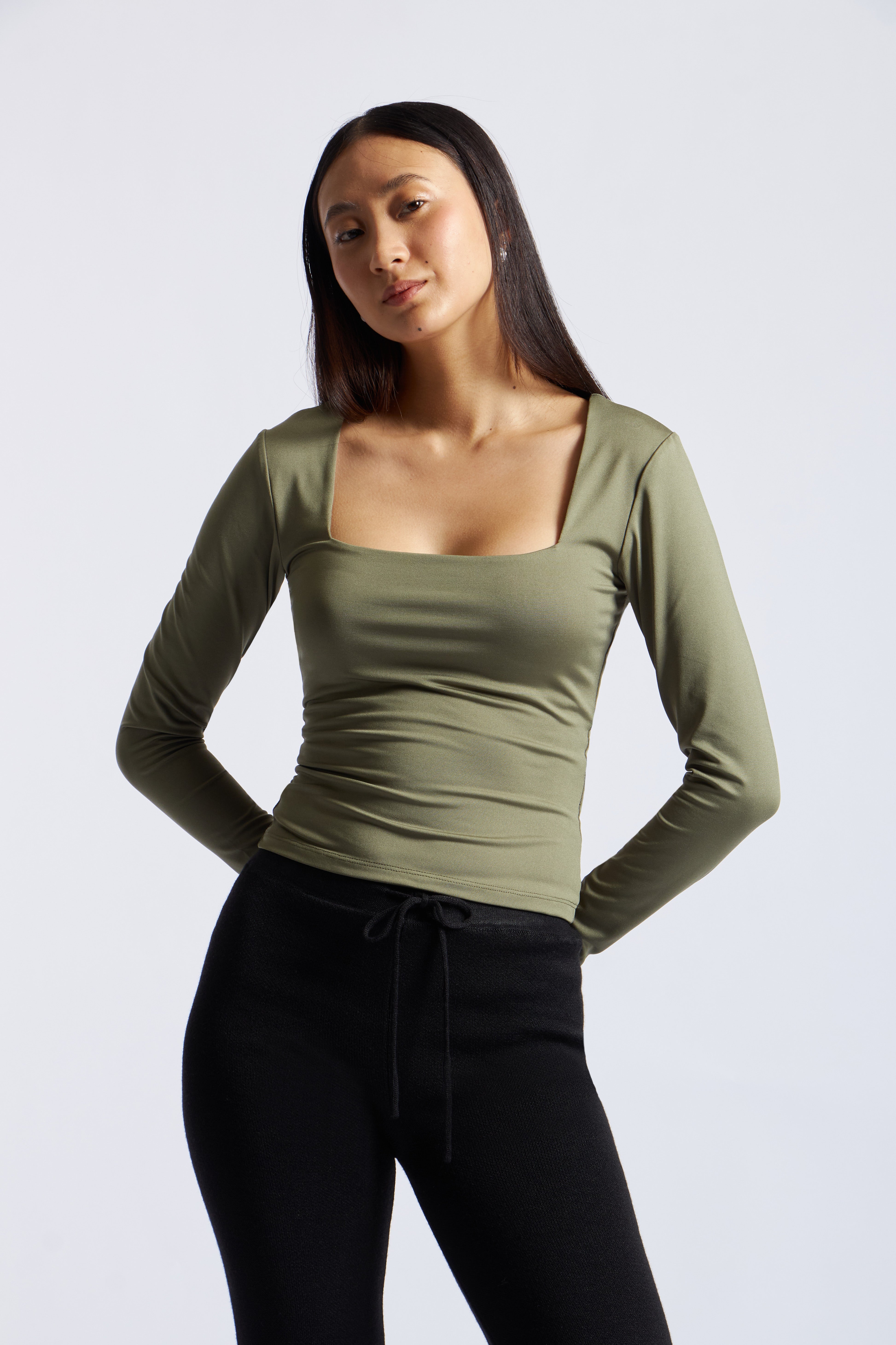 Top Escote Cuadrado - Verde Hoja