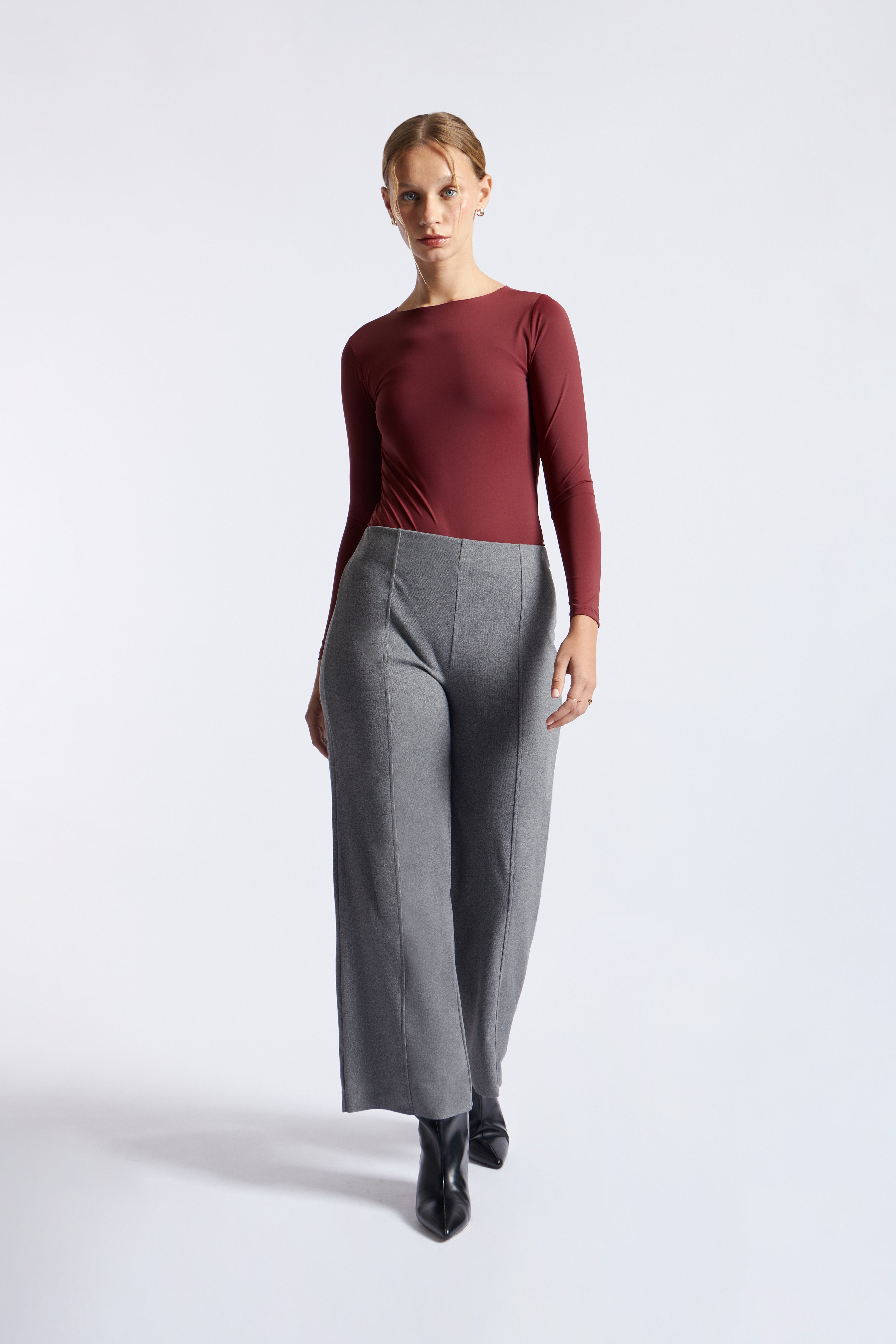 Pantalón Recto - Gris