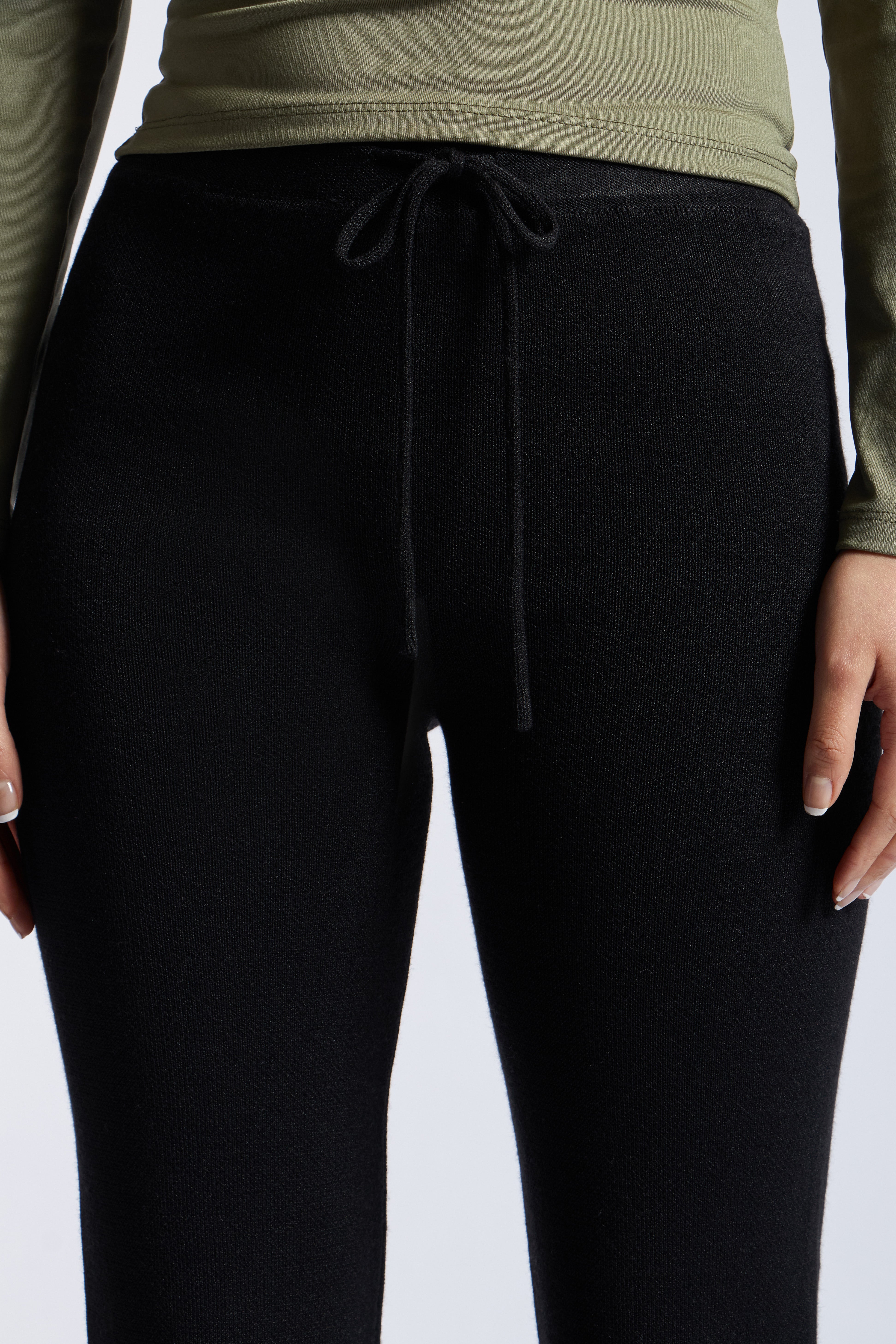 Pantalón Recto Knit - Negro
