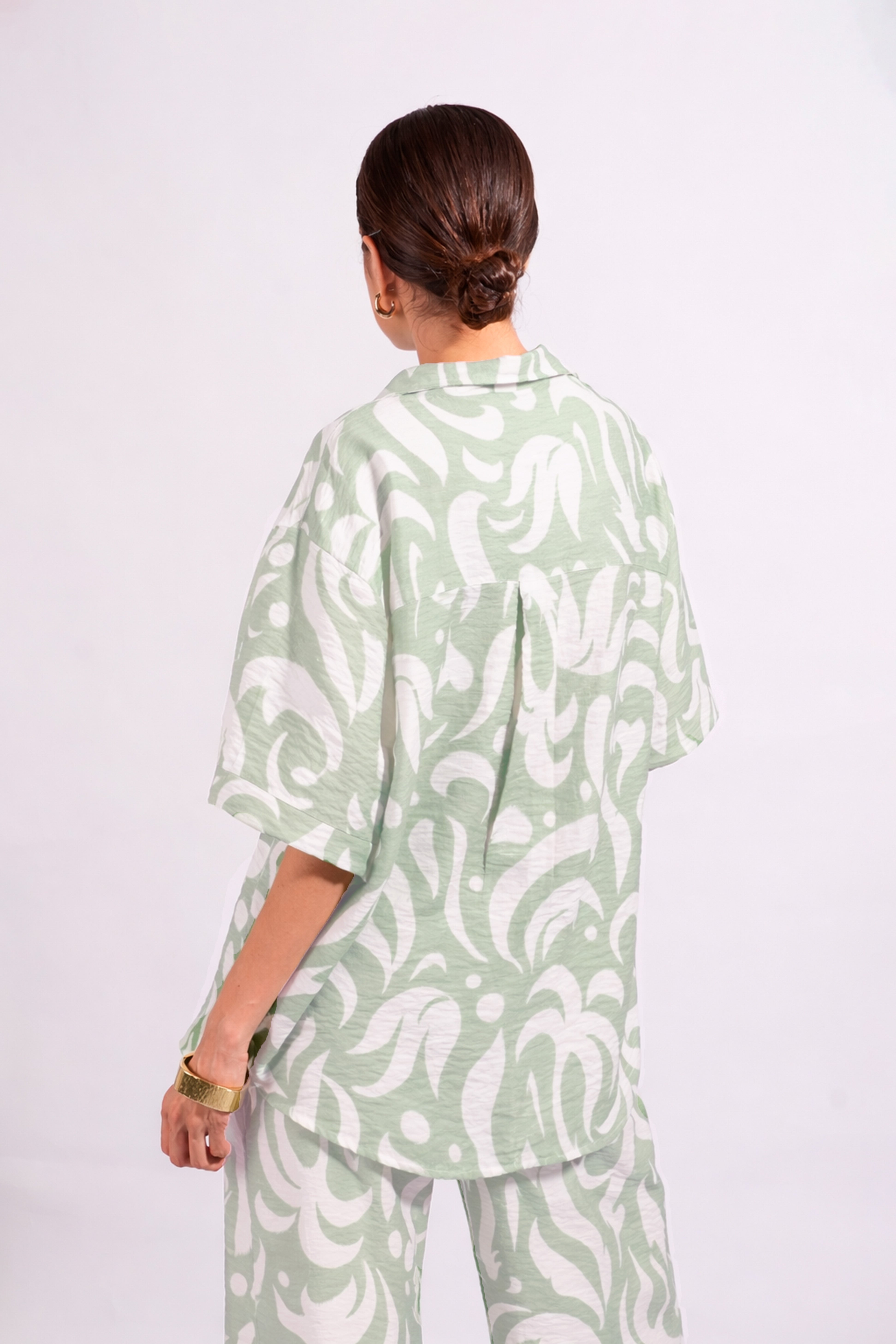 Blusa Manga Corta Estampada - Aloe